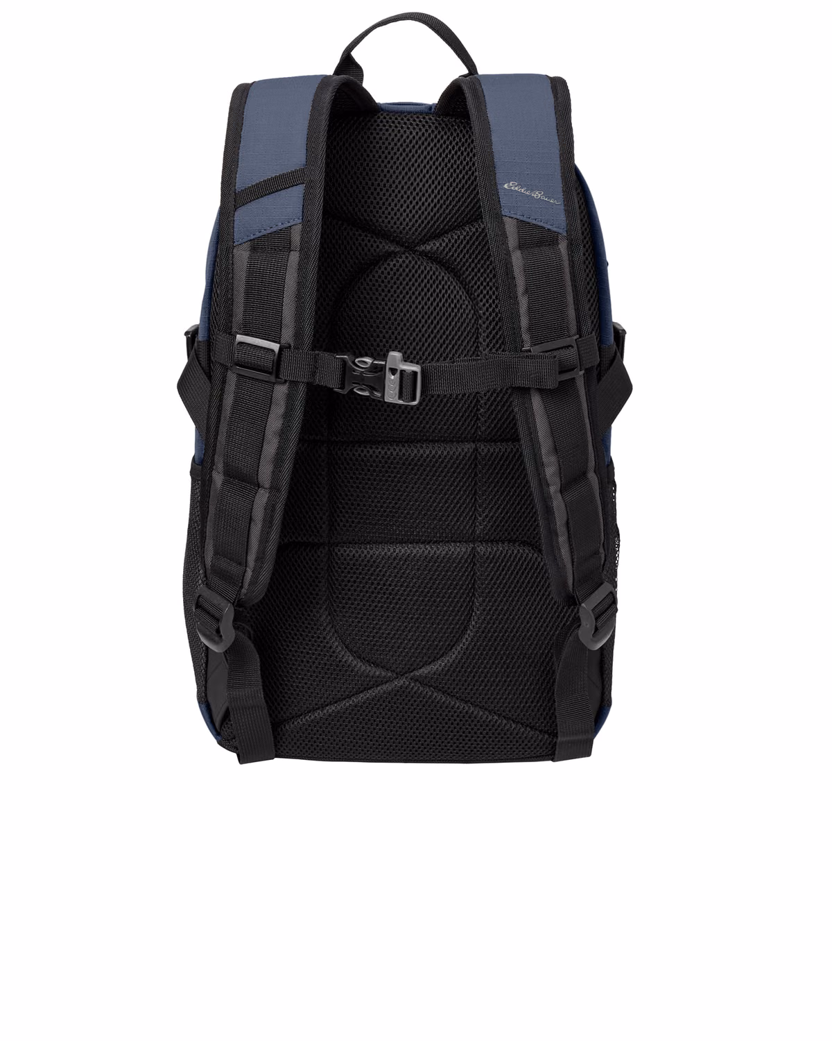 Custom Eddie Bauer Ripstop Backpack - Coast Blue/ Grey Steel back
