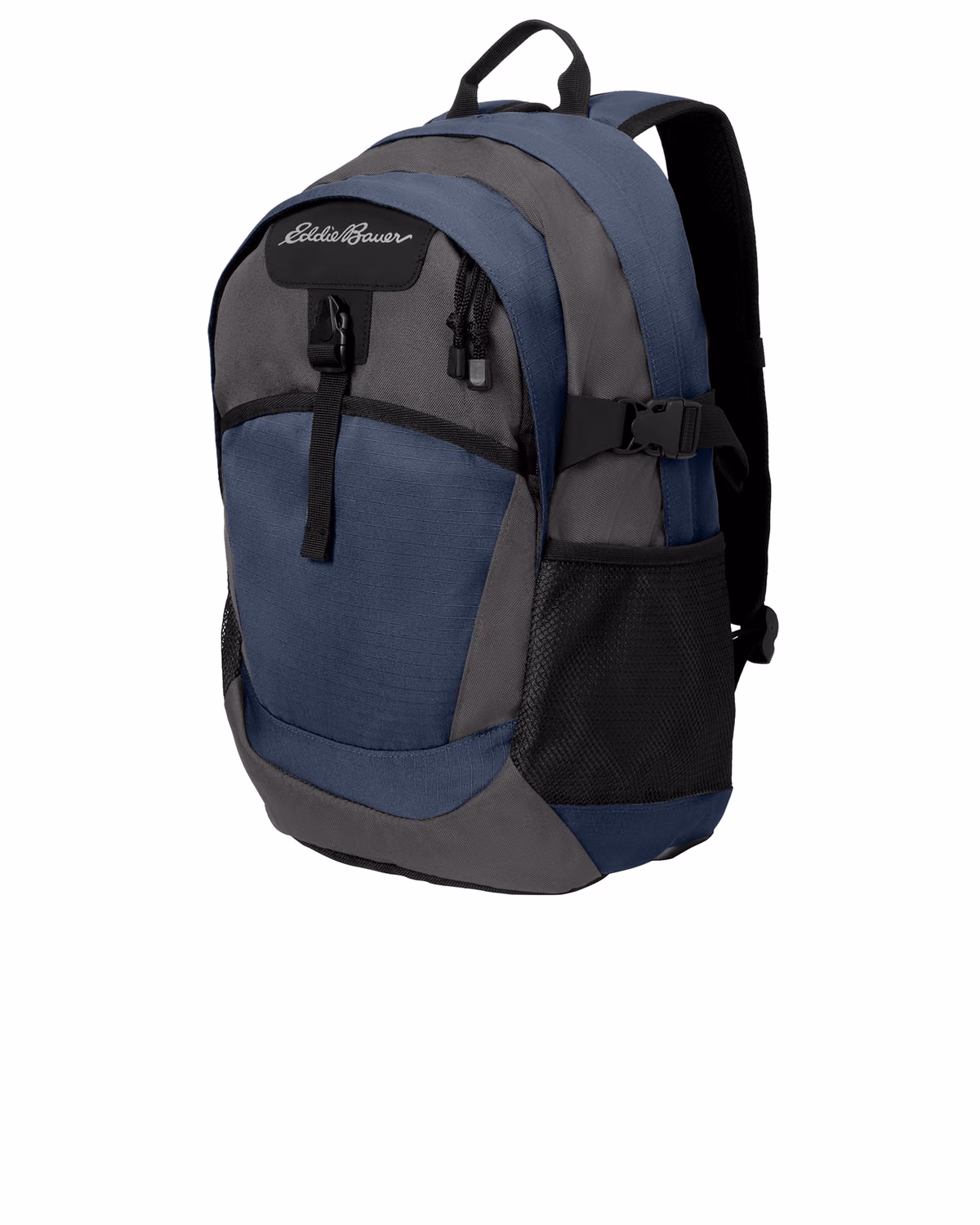 Custom Eddie Bauer Ripstop Backpack - Coast Blue/ Grey Steel side
