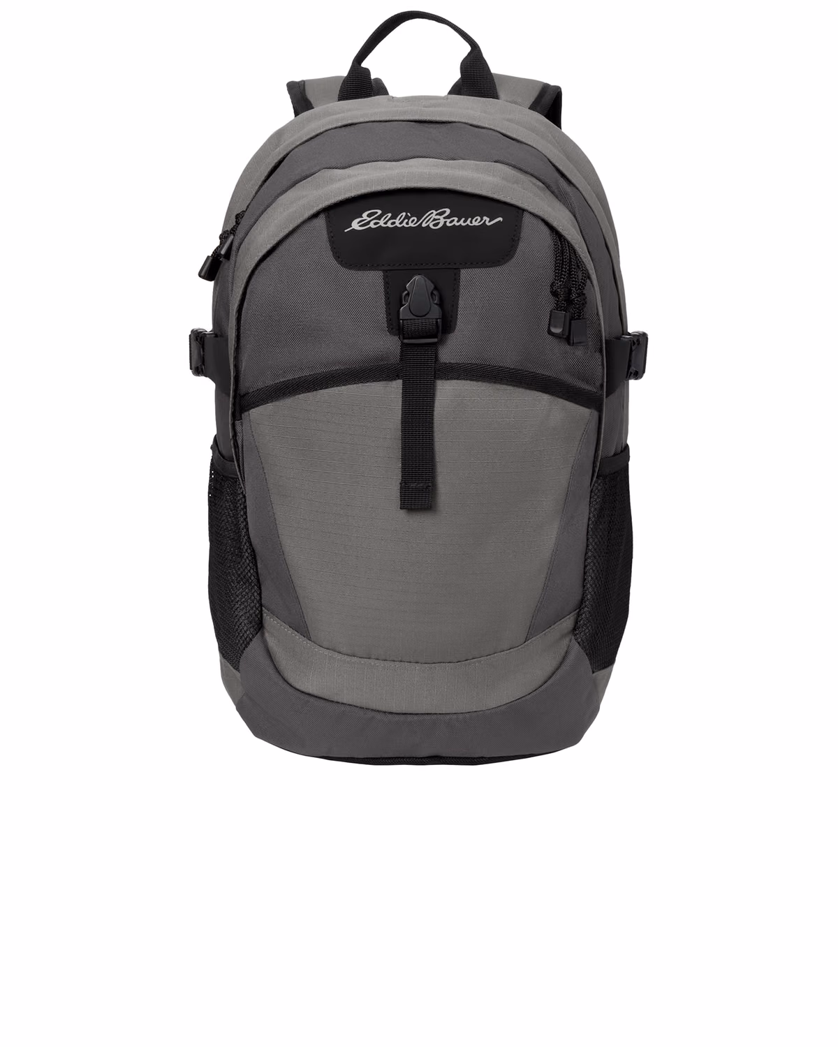 Custom Eddie Bauer Ripstop Backpack, Pewter Grey/ Grey Steel, front view