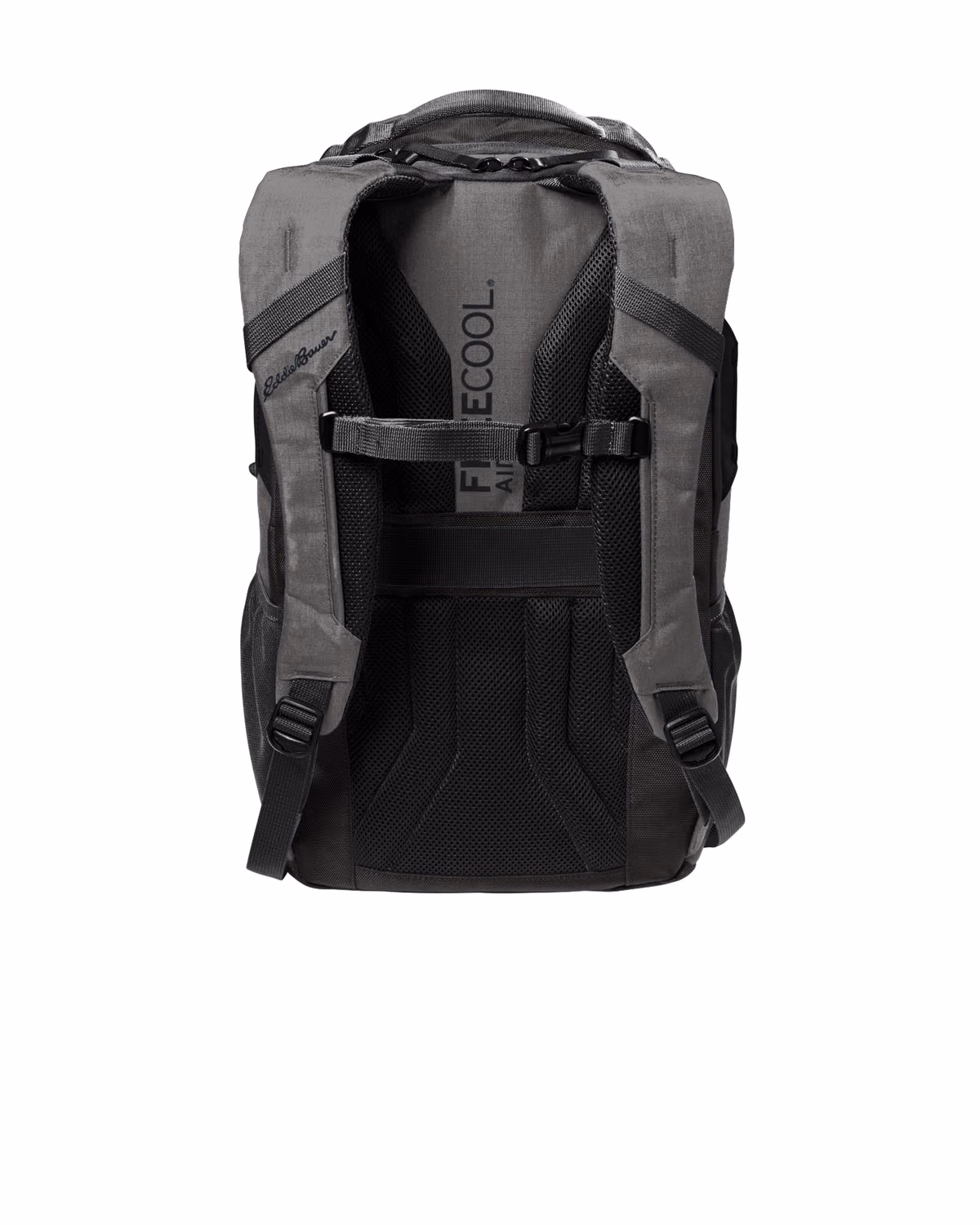 Custom Eddie Bauer Tour Backpack - Grey Steel Heather/ Black back