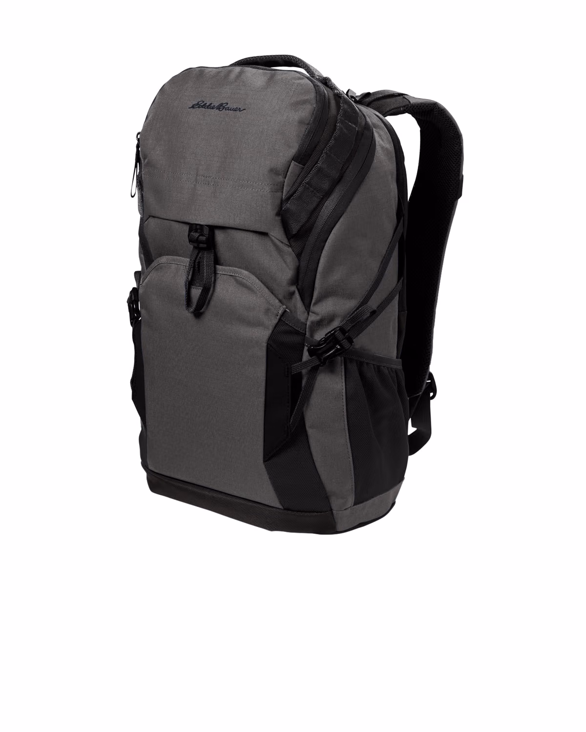 Custom Eddie Bauer Tour Backpack - Grey Steel Heather/ Black side