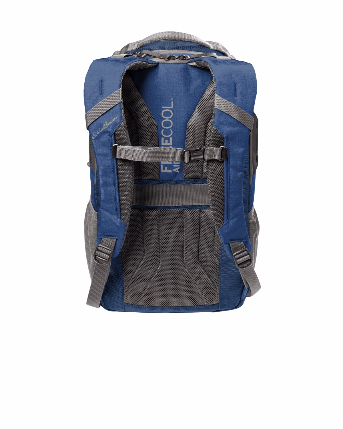 Custom Eddie Bauer Tour Backpack - Sapphire Blue/ Grey Steel back