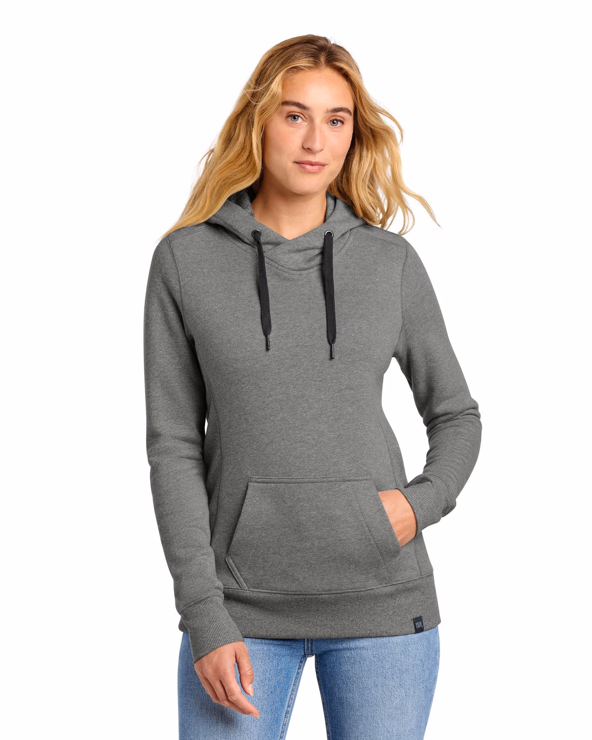 Custom New Era Women's French Terry Pullover Hoodie - Black Twist front