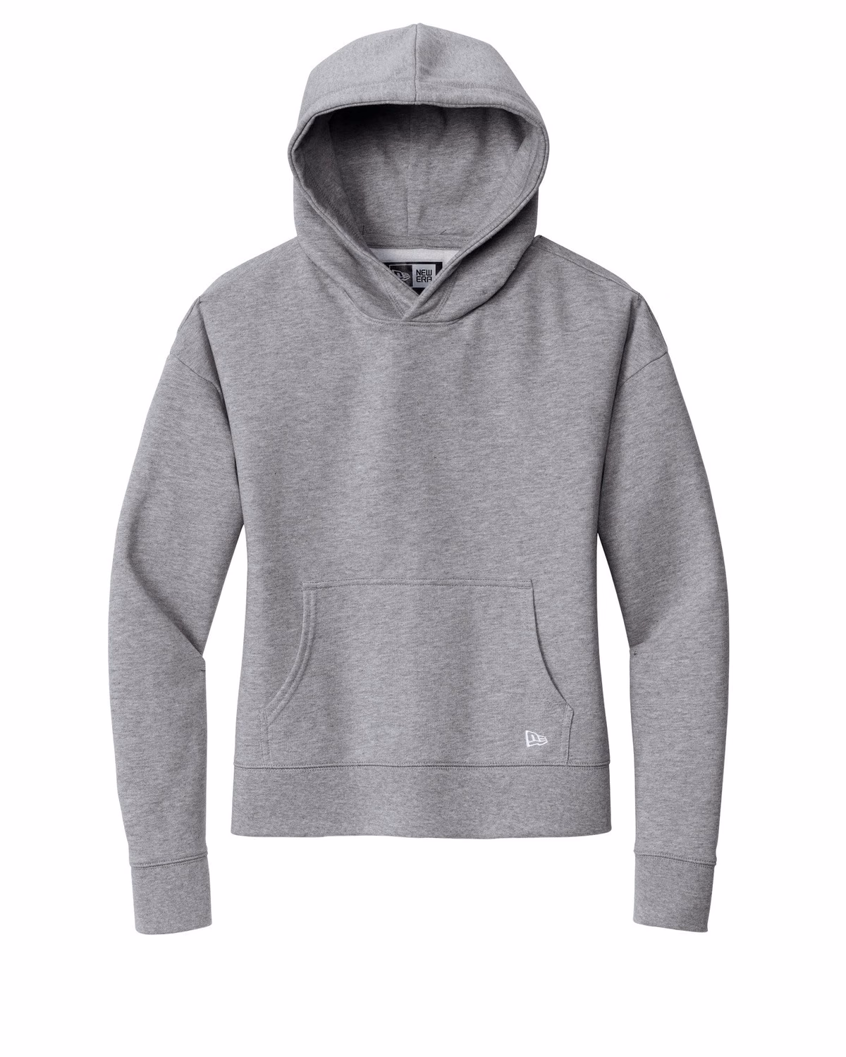 Custom New Era Women's Comeback Fleece Pullover Hoodie - Athletic Heather flat front
