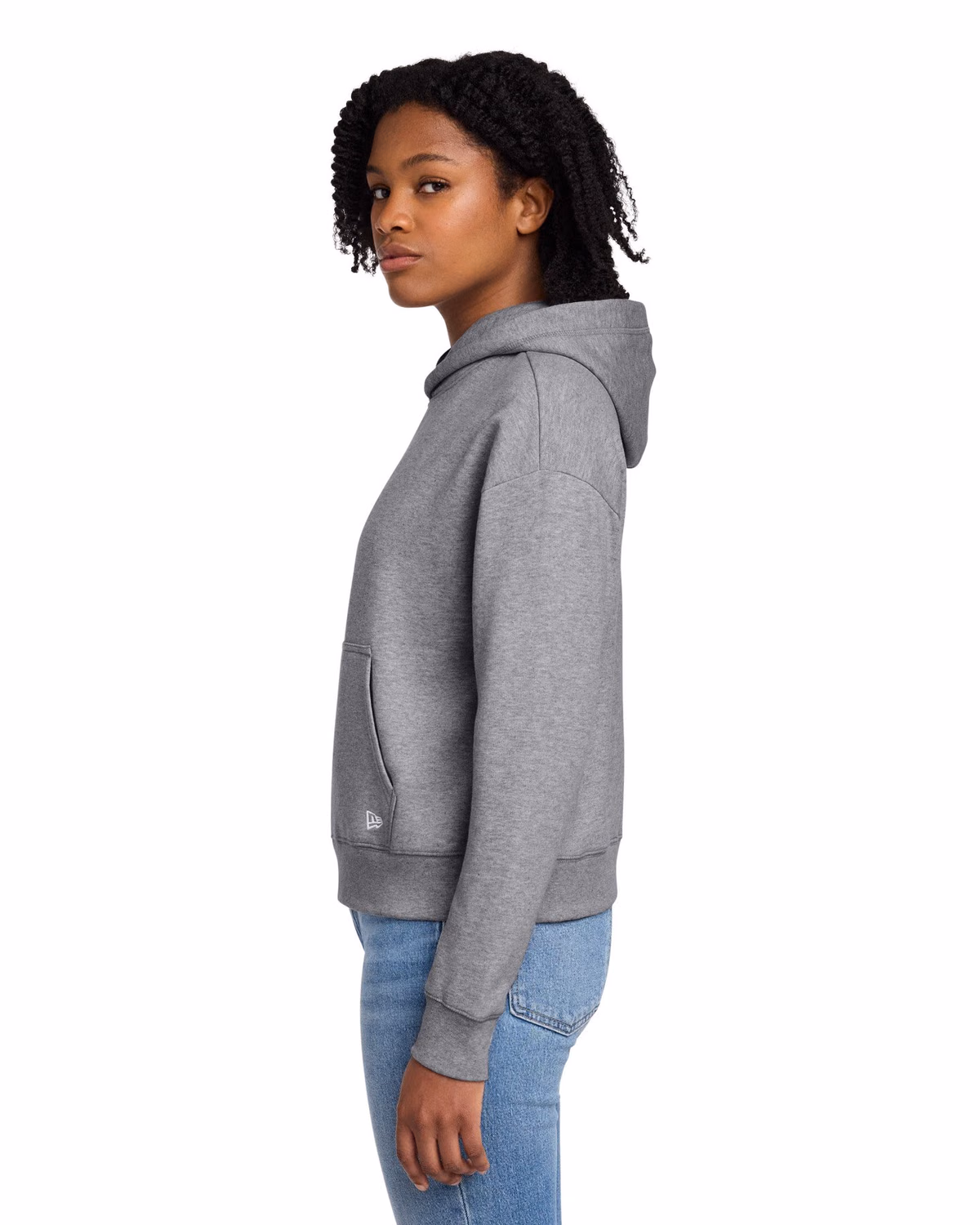 Custom New Era Women's Comeback Fleece Pullover Hoodie - Athletic Heather side