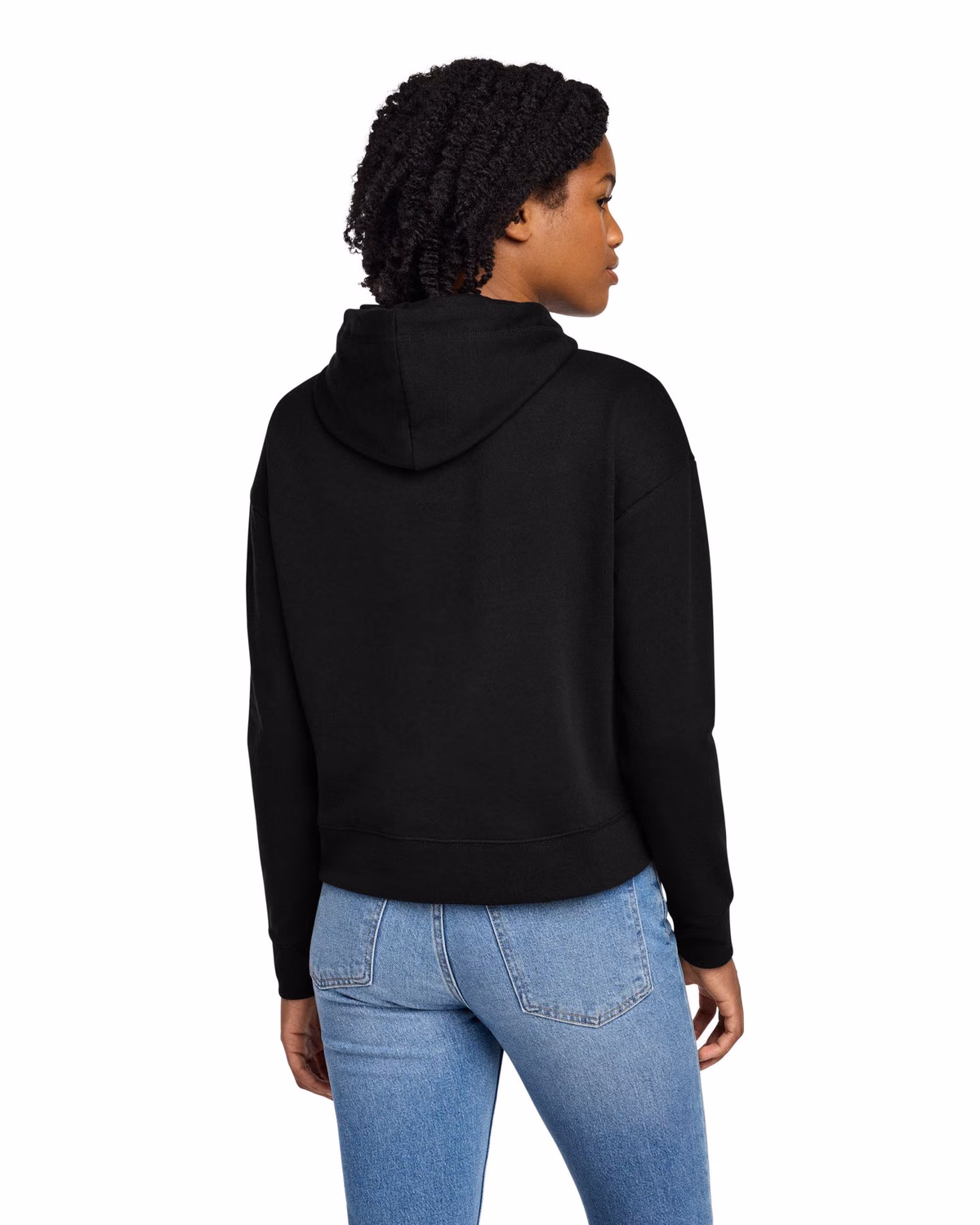 Custom New Era Women's Comeback Fleece Pullover Hoodie - Black back