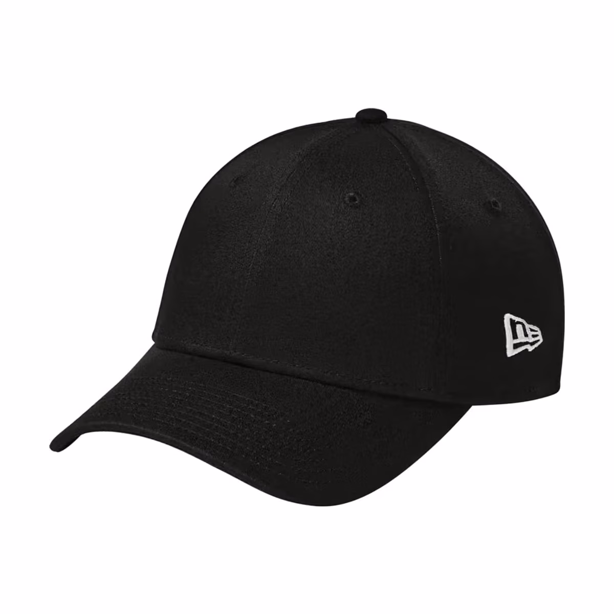 Custom New Era Structured Stretch Cotton Cap, Flag Black, side view