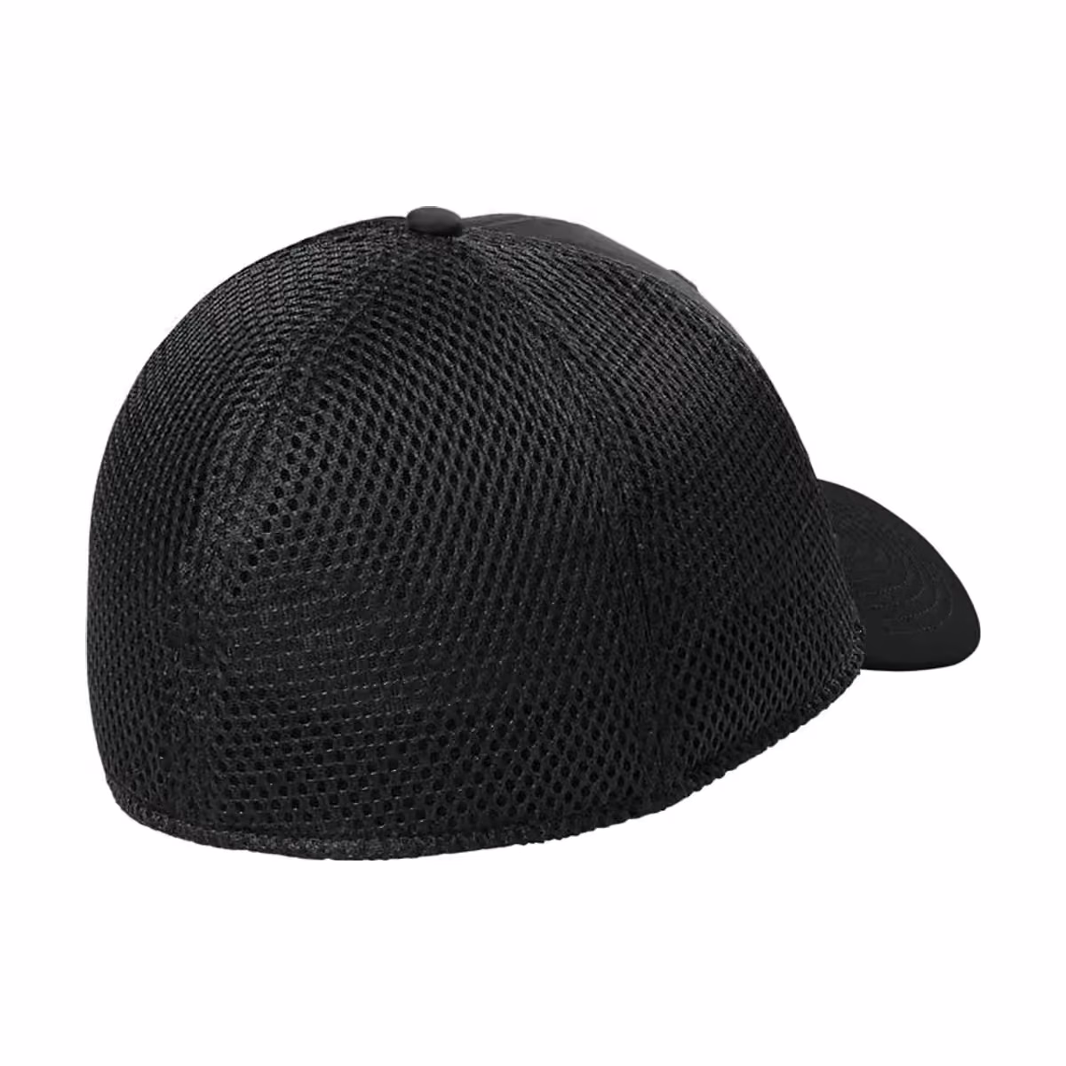 Custom New Era 39THIRTY Performance Stretch Mesh Cap, Black, back view