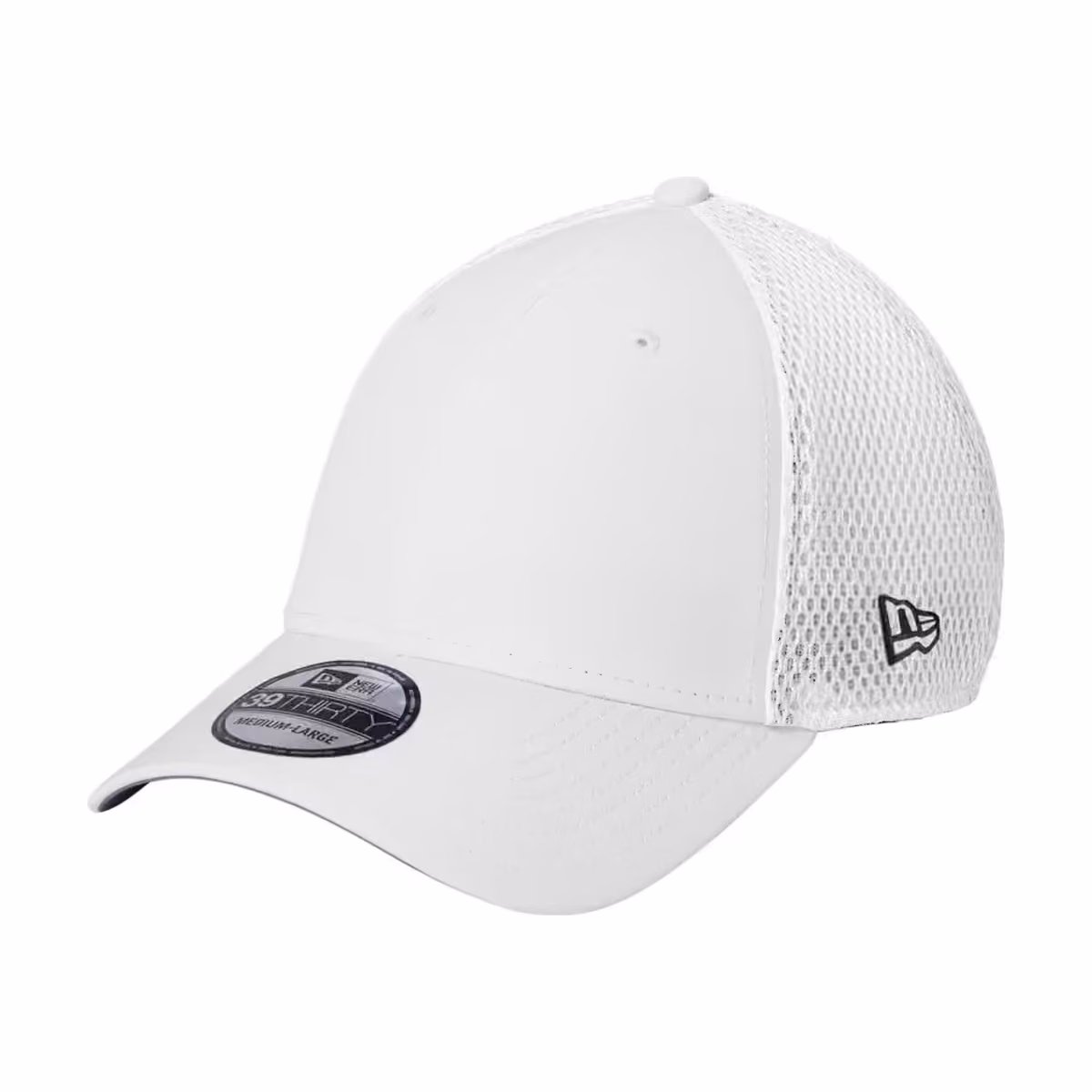 Custom New Era 39THIRTY Performance Stretch Mesh Cap - White detail