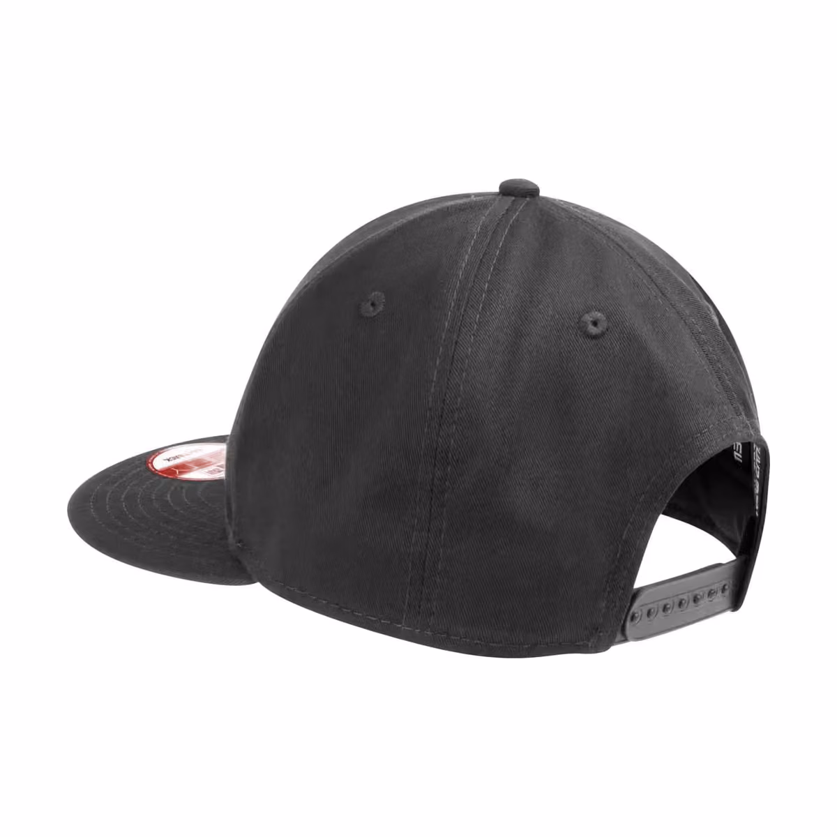 Custom New Era Flat Bill Snapback Cap - Charcoal flat back