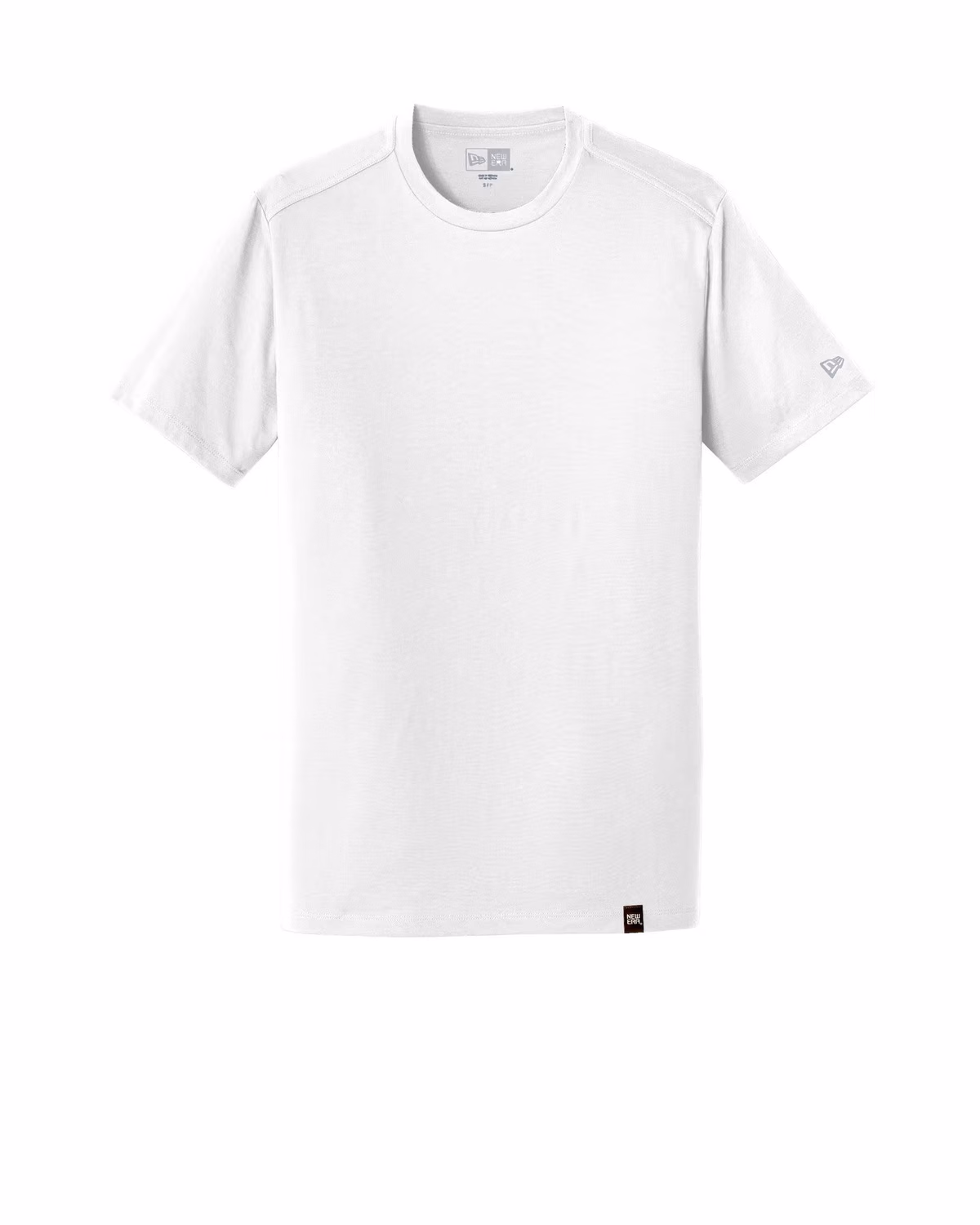 Custom New Era Heritage Blend Crew Tee - White flat front