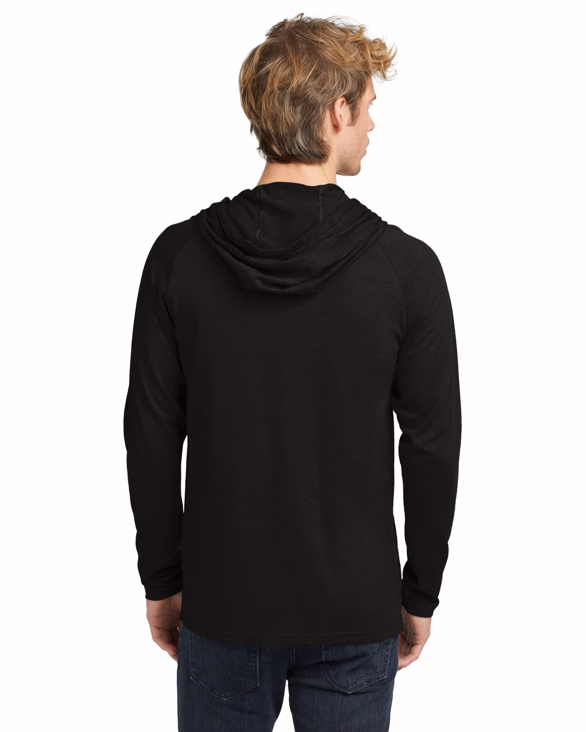 Custom New Era Tri-Blend Hoodie - Black Solid back