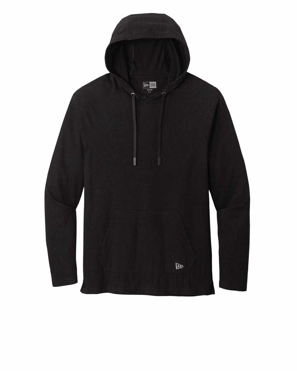 Custom New Era Tri-Blend Hoodie - Black Solid flat front