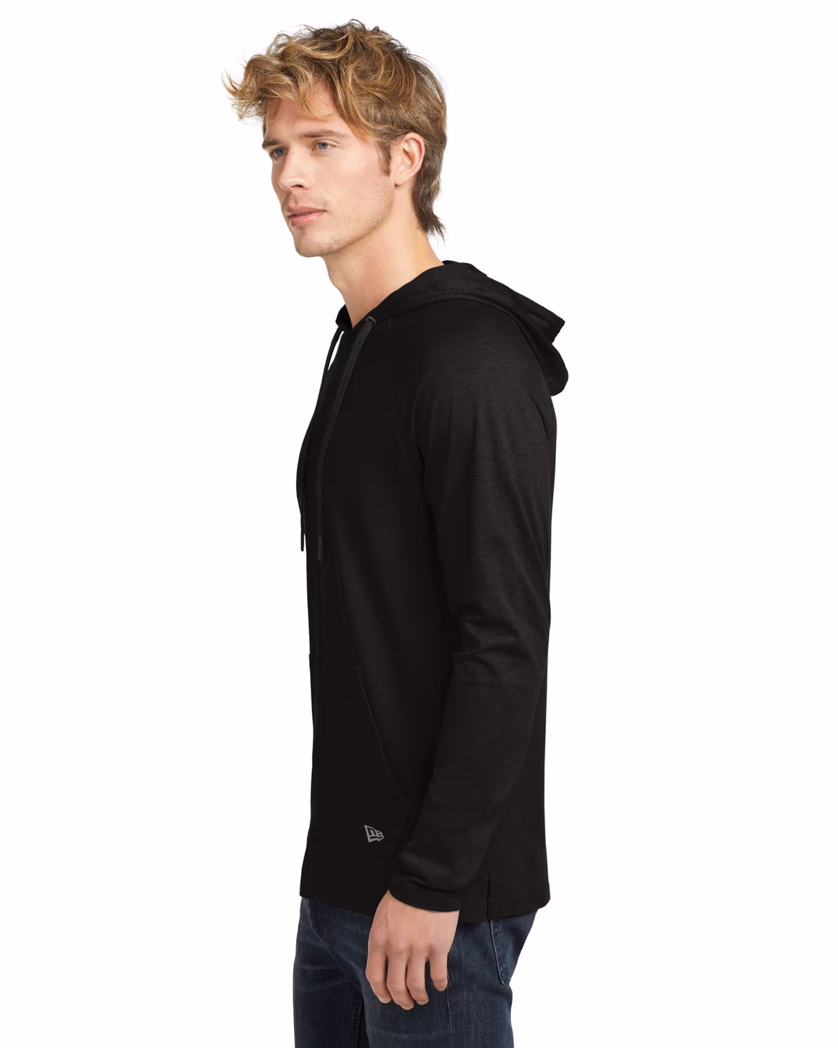 Custom New Era Tri-Blend Hoodie - Black Solid side