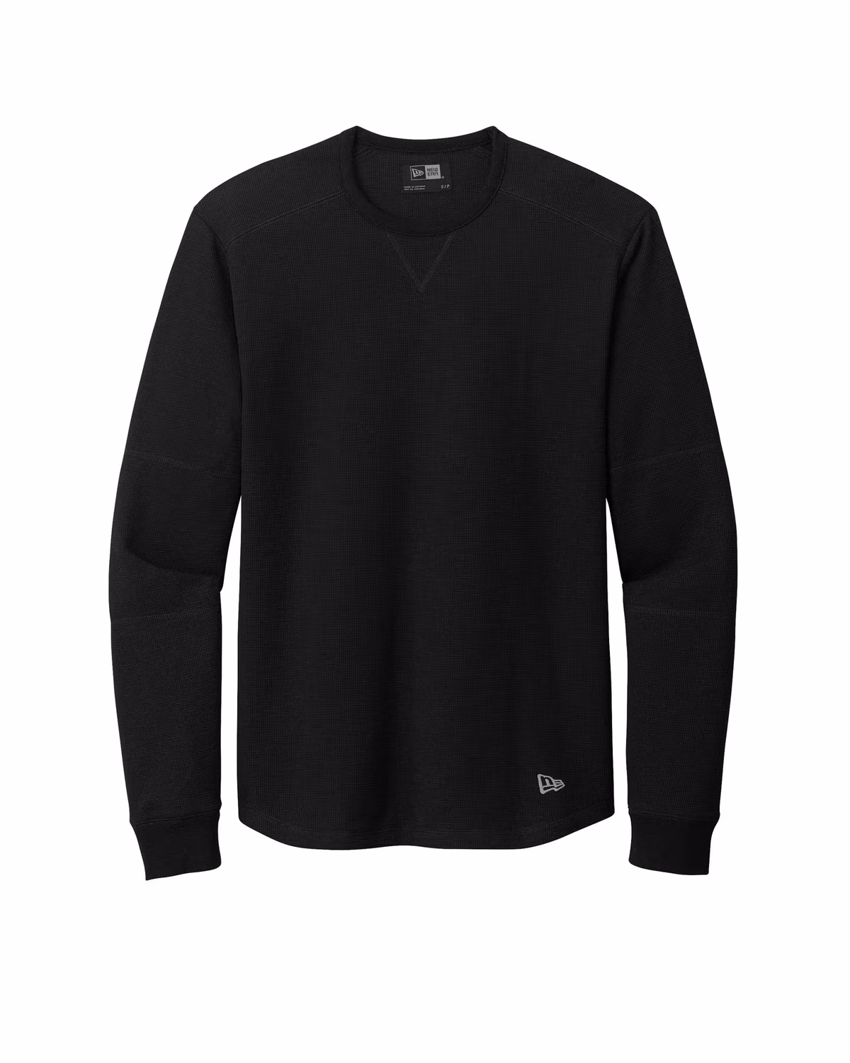 Custom New Era Thermal Long Sleeve - Black flat front