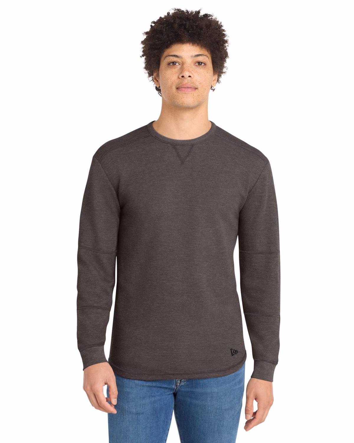 Custom New Era Thermal Long Sleeve - Black Heather front