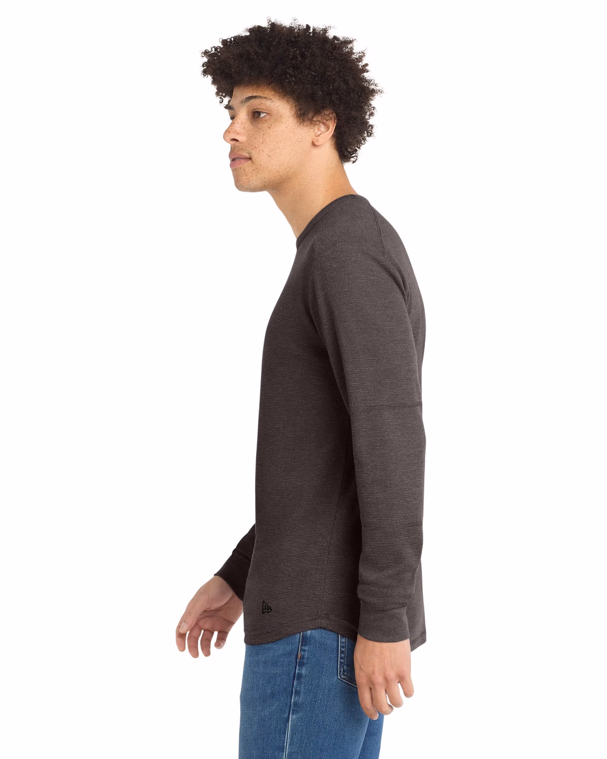 Custom New Era Thermal Long Sleeve - Black Heather side
