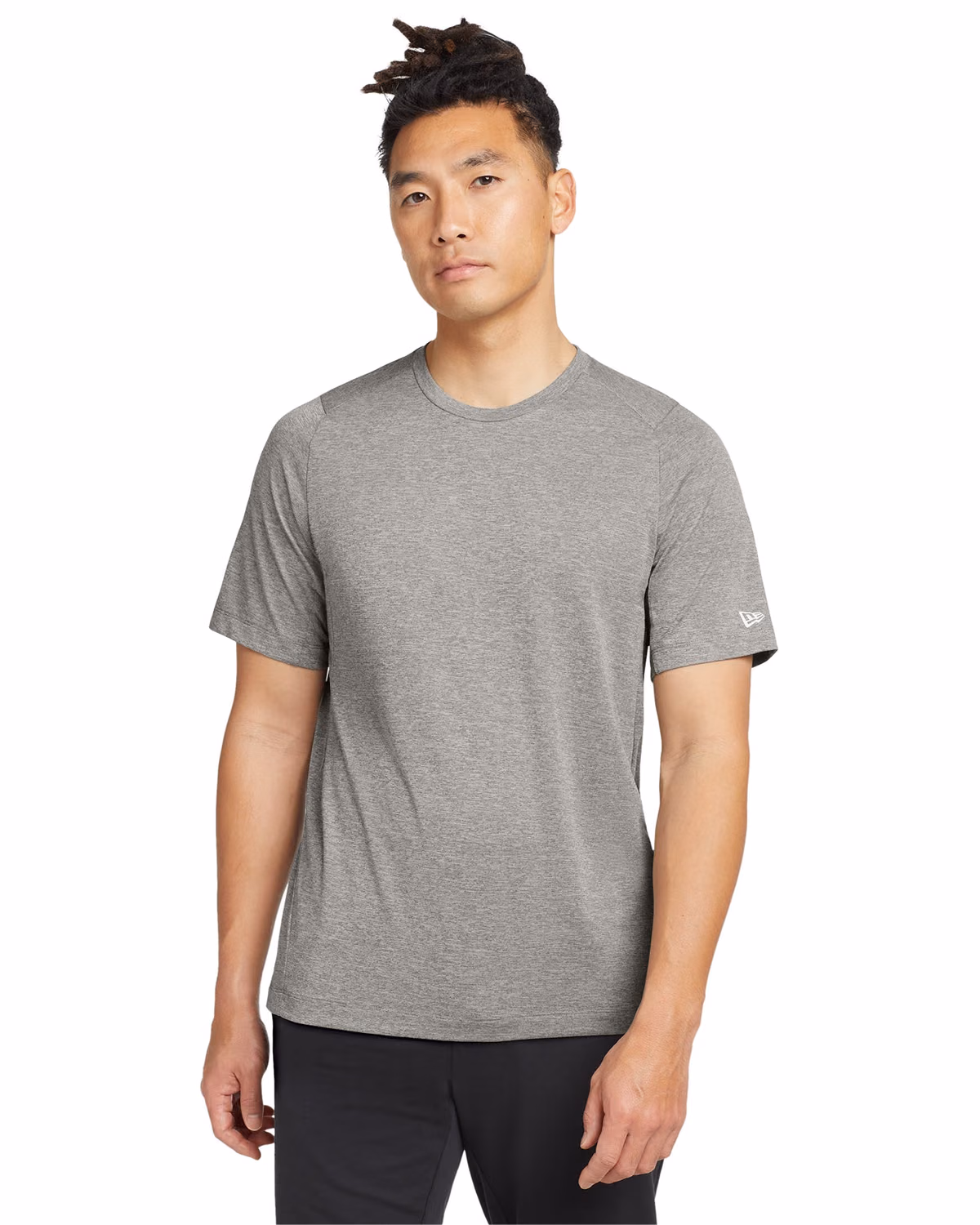 Custom New Era Series Performance Crew Tee NEA200 - Rainstorm Grey