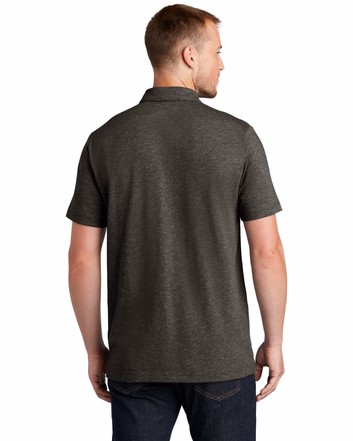 Custom New Era Slub Twist Polo - Black Twist back