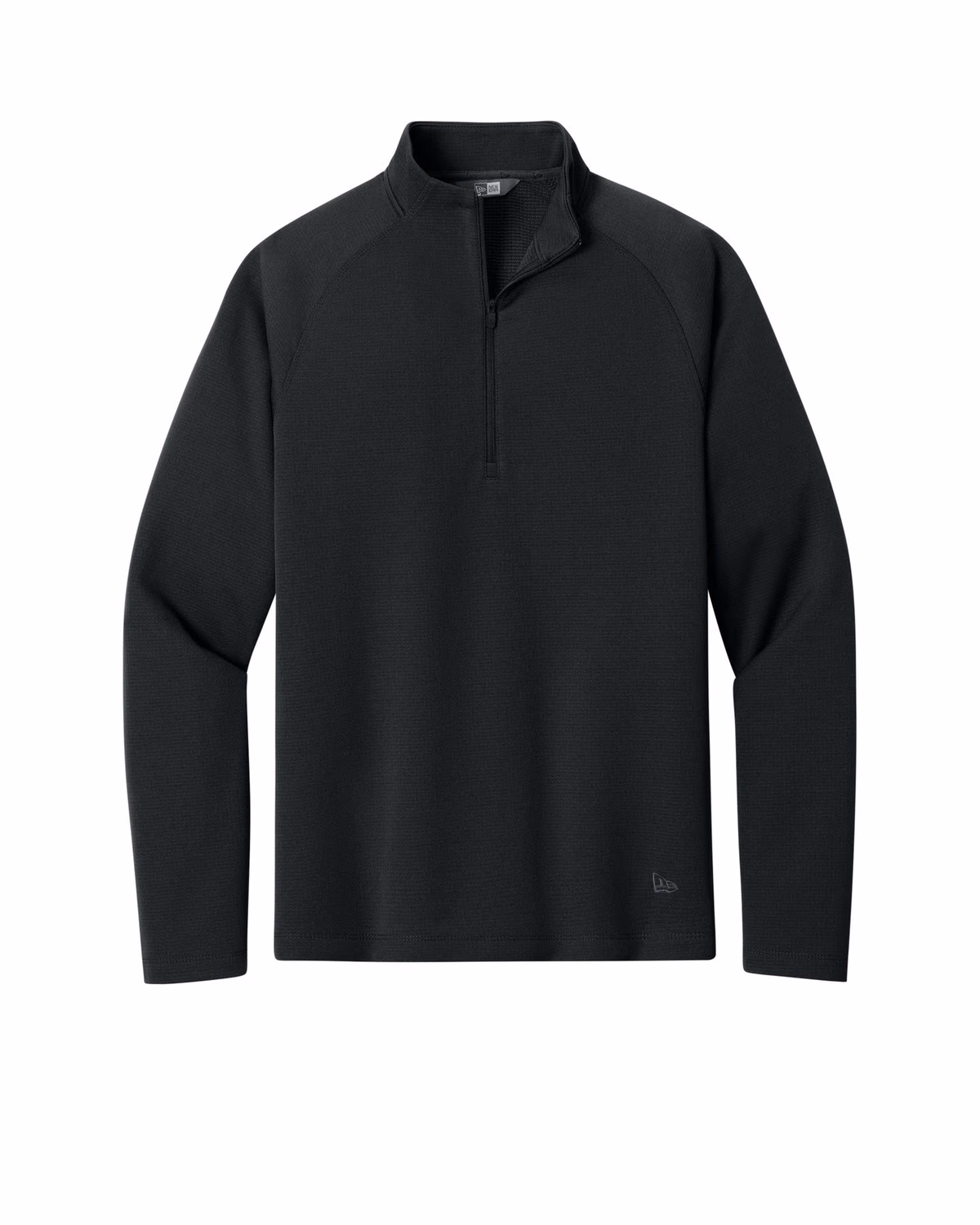 Custom New Era Stand Out 1/4-Zip - Black flat front