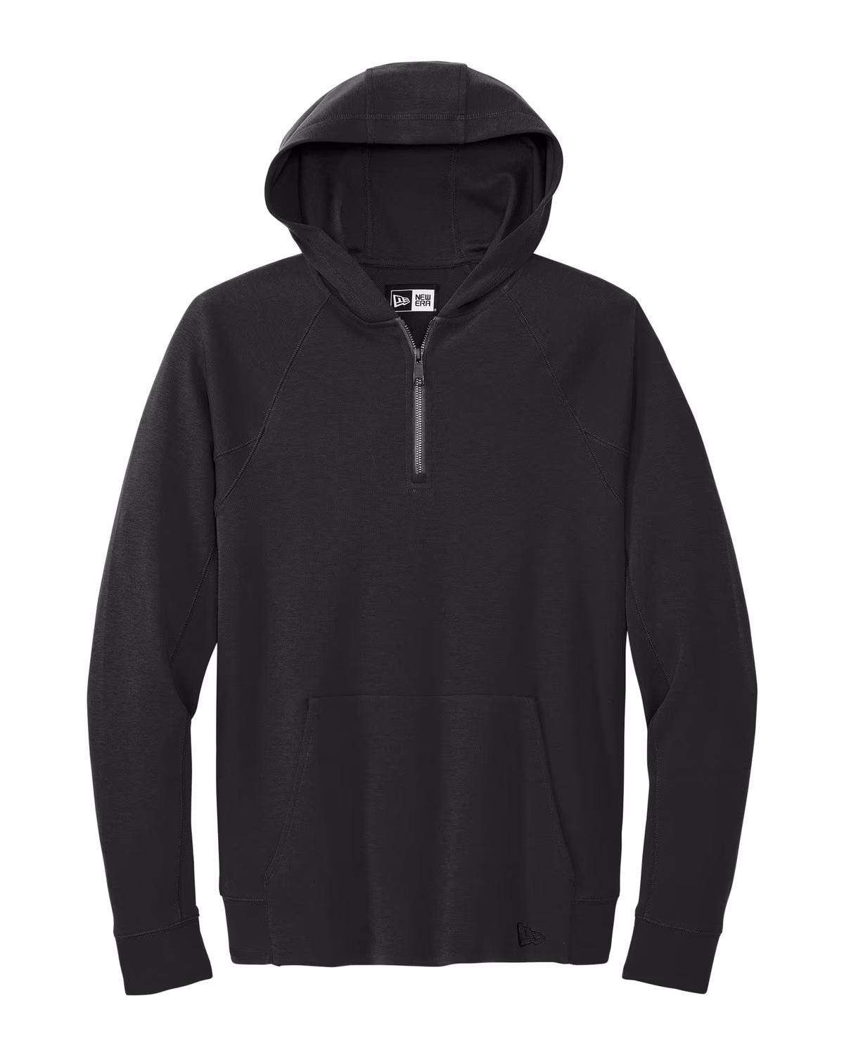 Custom New Era STS 1/4-Zip Hoodie - Black flat front