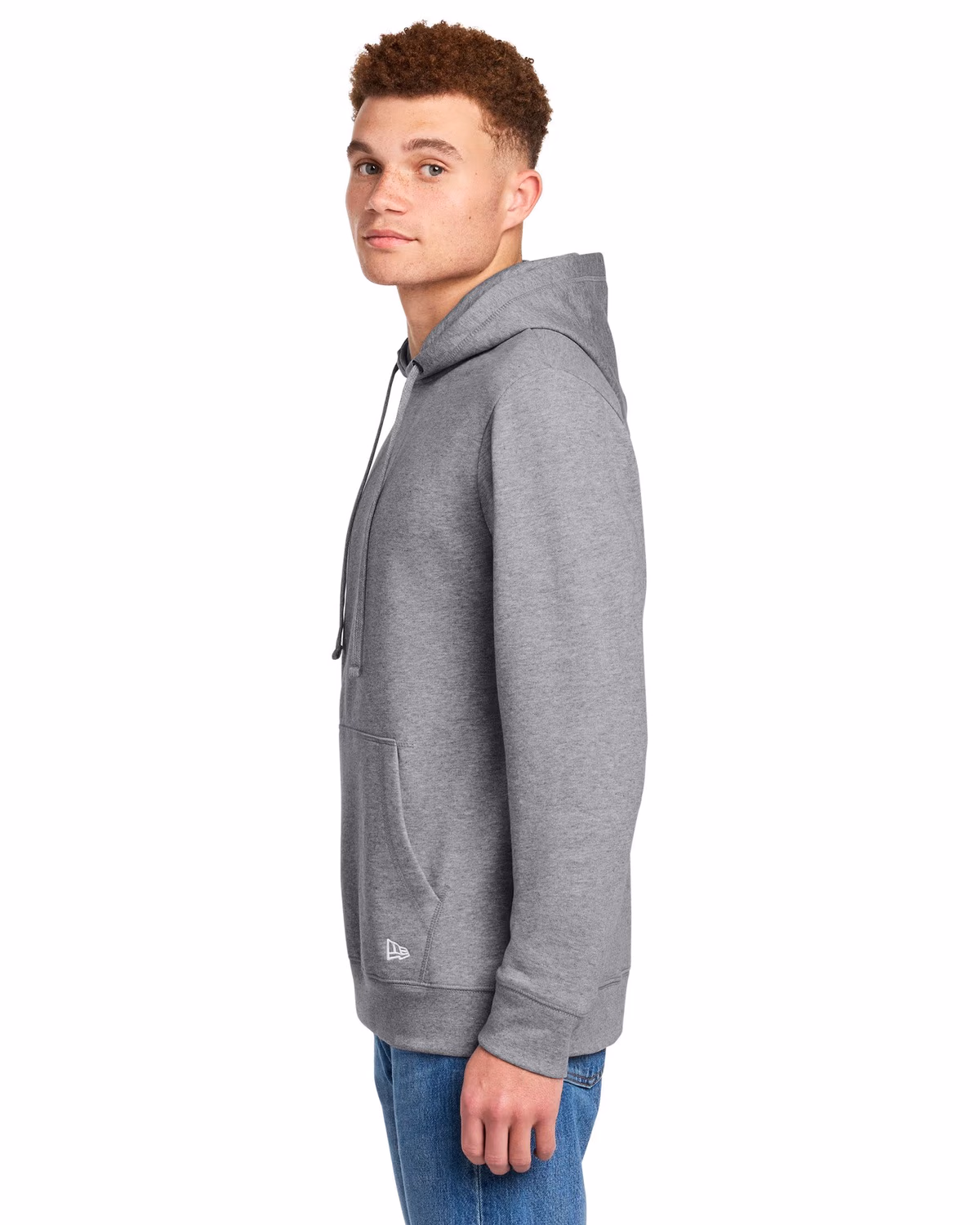 Custom New Era Comeback Fleece Pullover Hoodie - Athletic Heather side
