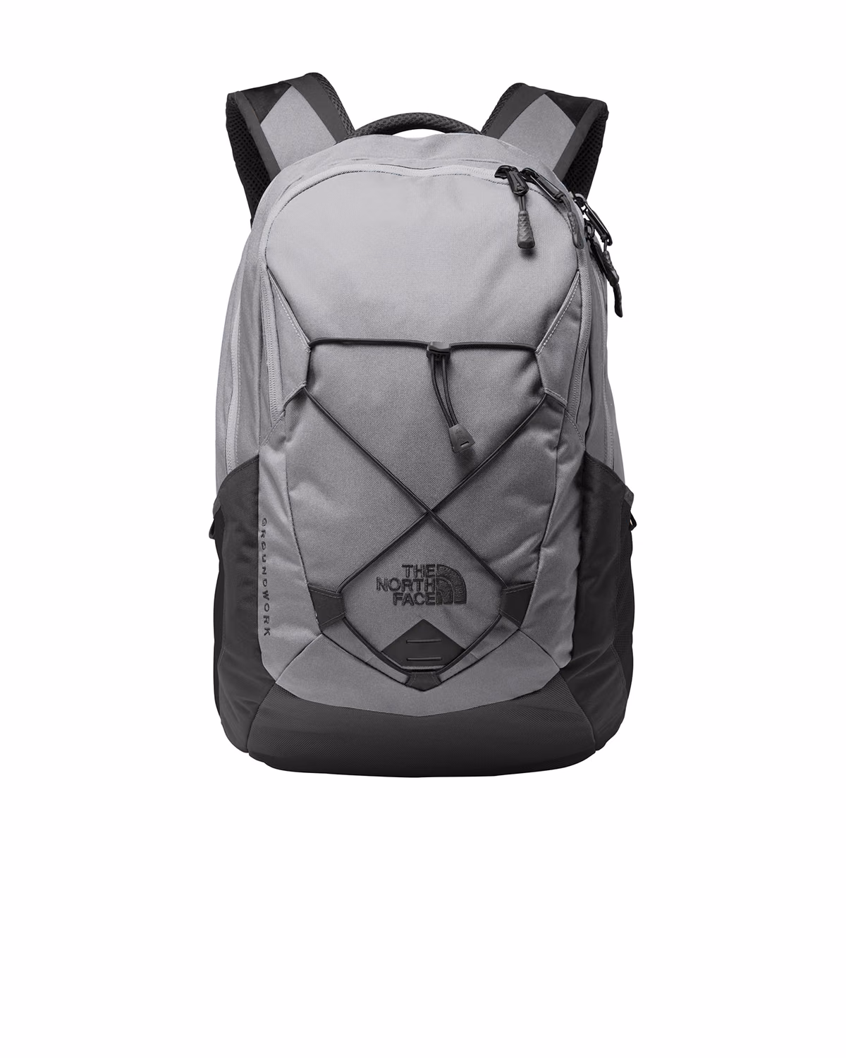 Custom The North Face Groundwork Backpack - Mid Grey/ Asphalt Grey - flat front