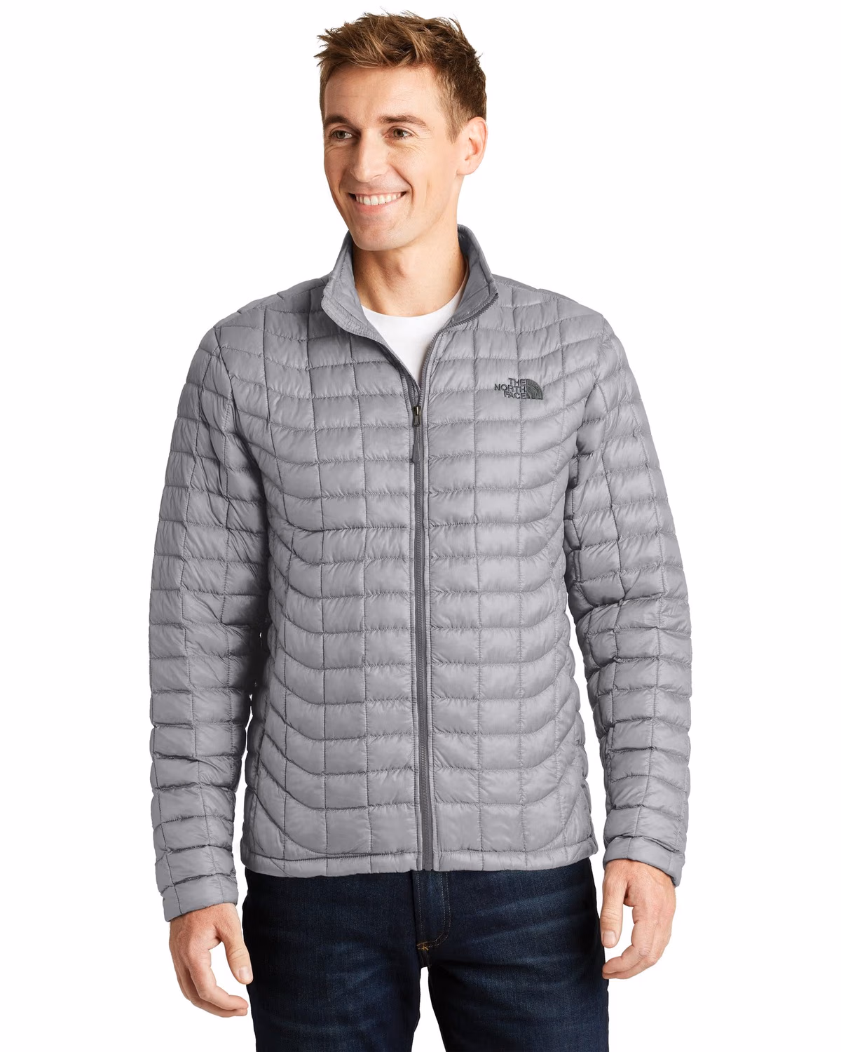 Custom The North Face ThermoBall Trekker Jacket - Mid Grey front 2