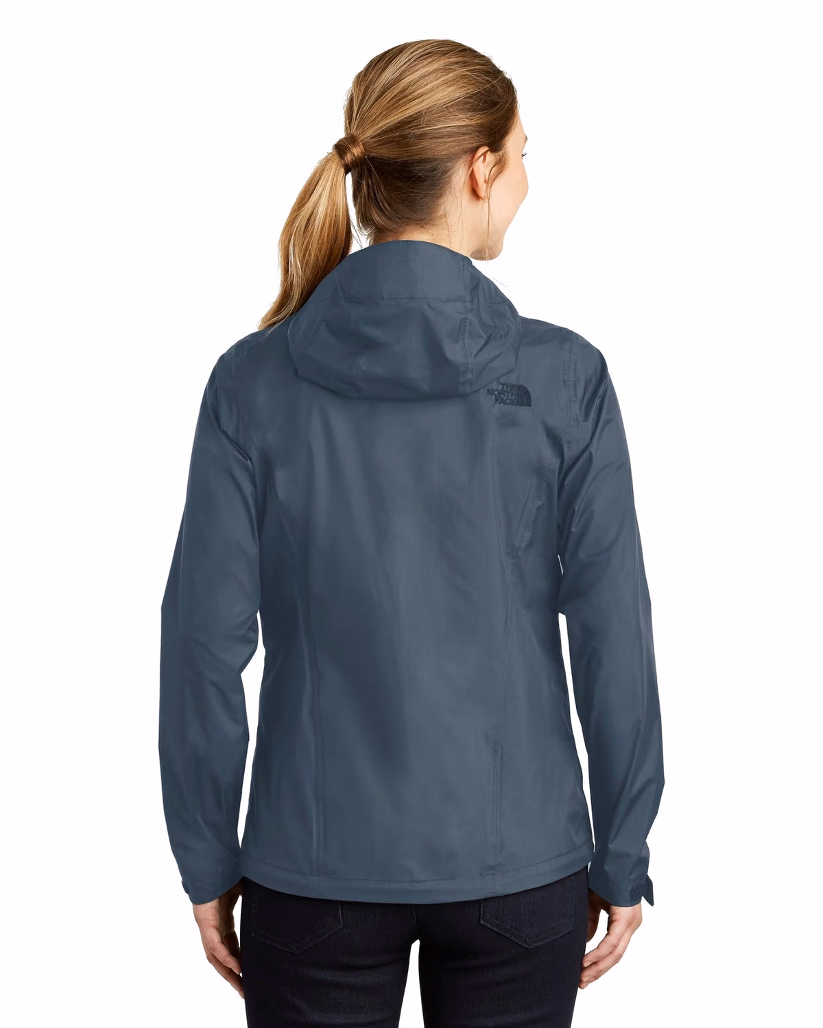 Custom The North Face Women's DryVent Rain Jacket - Shady Blue back 2