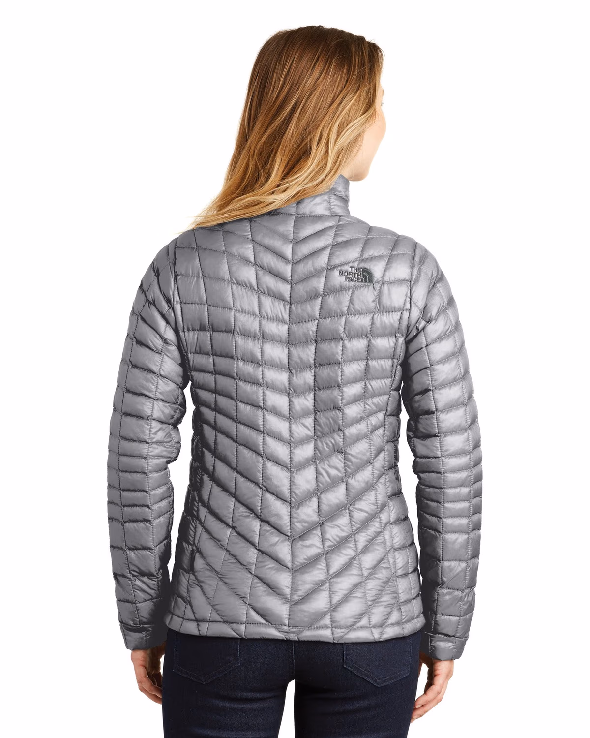 Custom The North Face Women's ThermoBall Trekker Jacket - Mid Grey back 2
