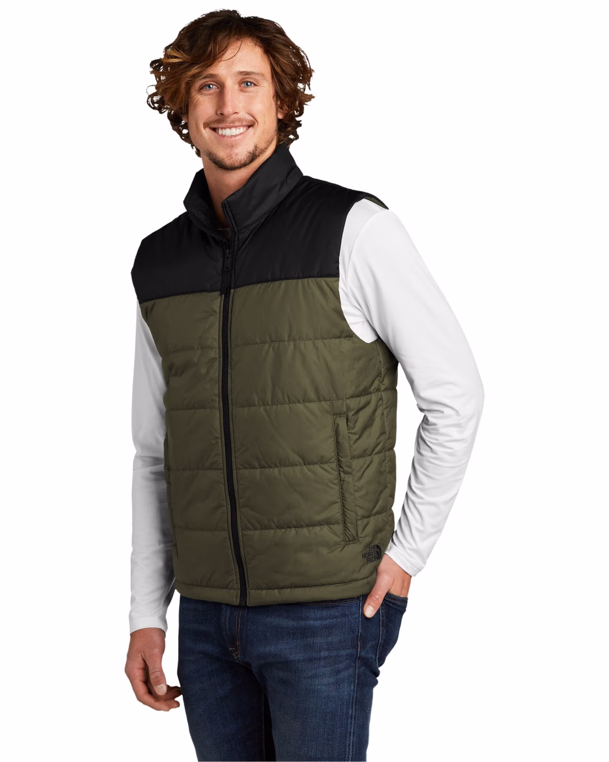 Custom The North Face Everyday Insulated Vest - Burnt Olive Green 3q