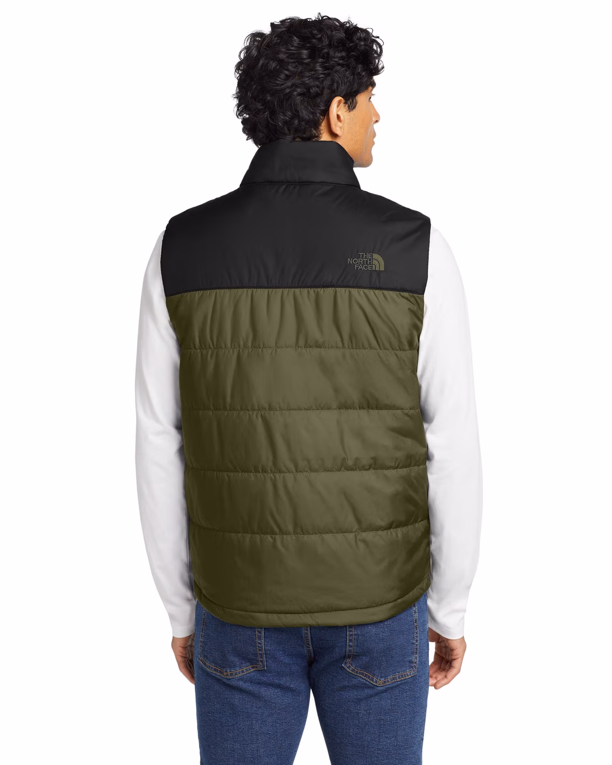 Custom The North Face Everyday Insulated Vest - Burnt Olive Green back 2
