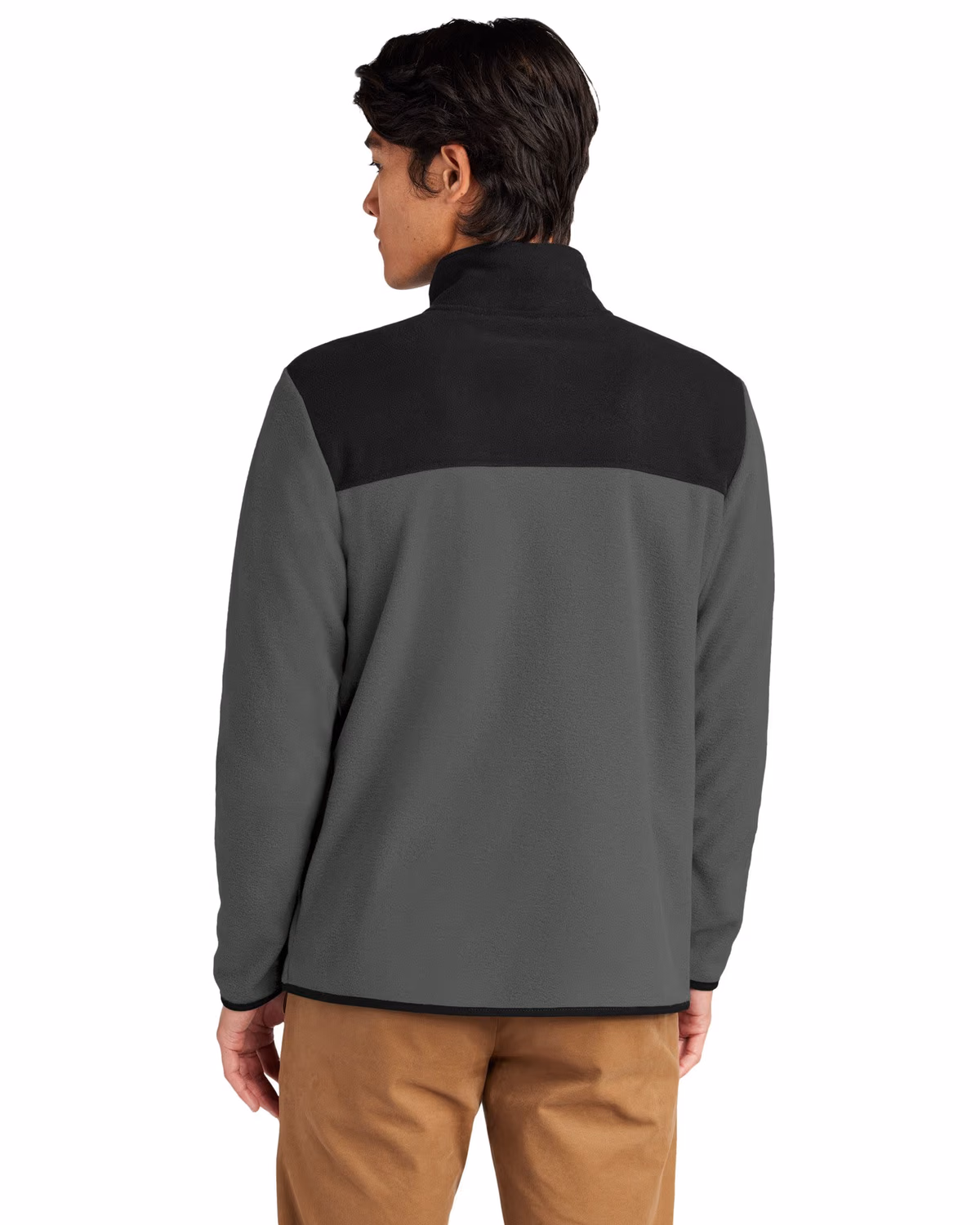 Custom The North Face Glacier Full-Zip Fleece Jacket - Asphalt Grey/ TNF Black back 2