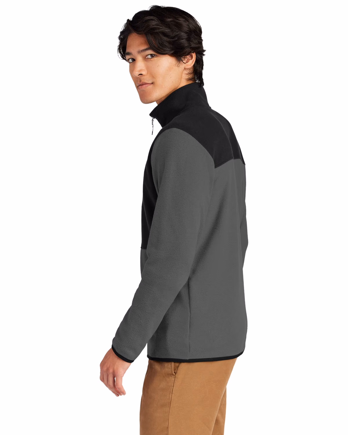 Custom The North Face Glacier Full-Zip Fleece Jacket - Asphalt Grey/ TNF Black side