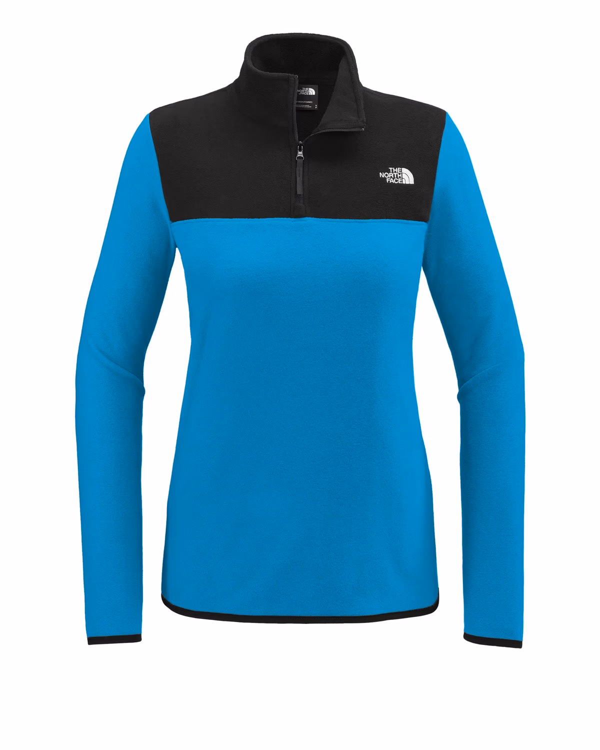 Custom The North Face Women's Glacier 1/4-Zip Fleece - Hero Blue/ TNF Black front