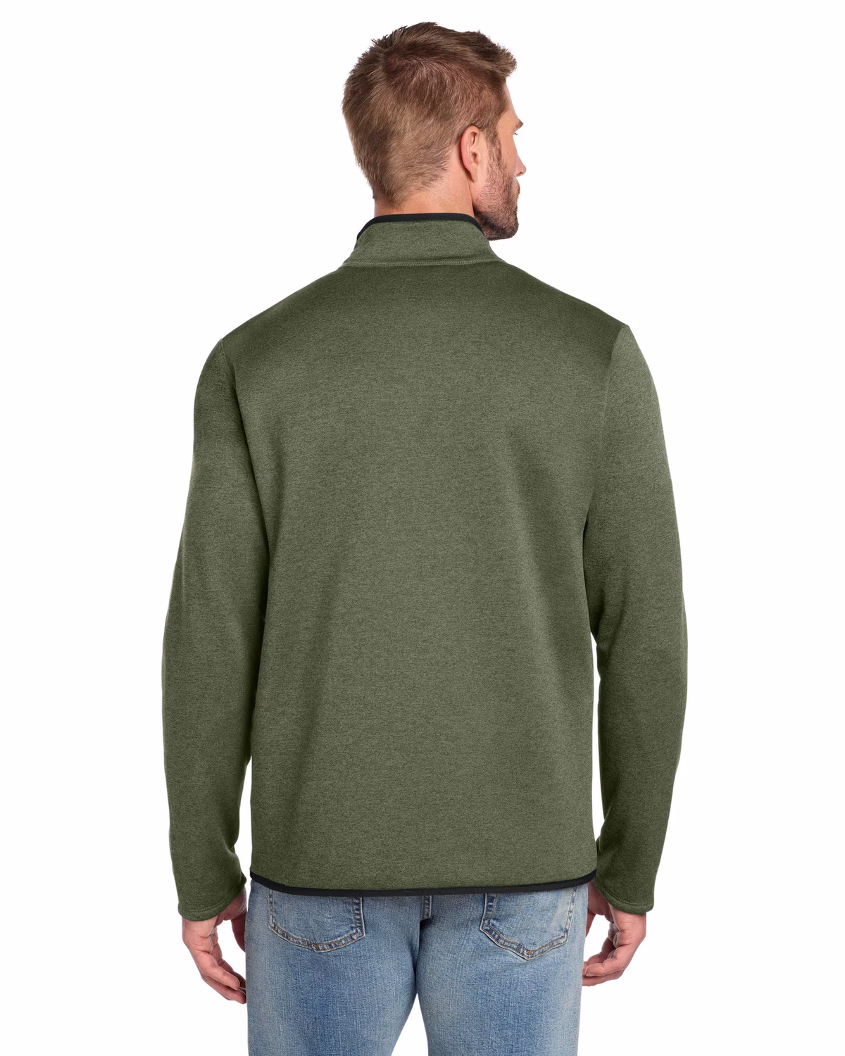 Custom The North Face Skyline Full-Zip Fleece Jacket - Four Leaf Clover Heather back 2