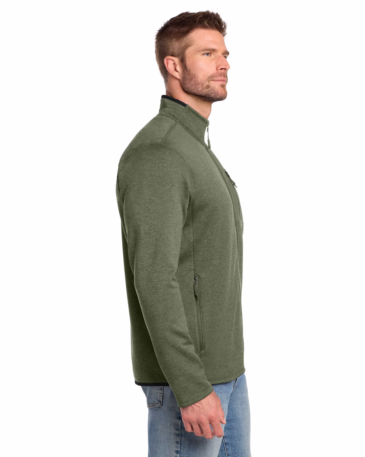 Custom The North Face Skyline Full-Zip Fleece Jacket - Four Leaf Clover Heather side