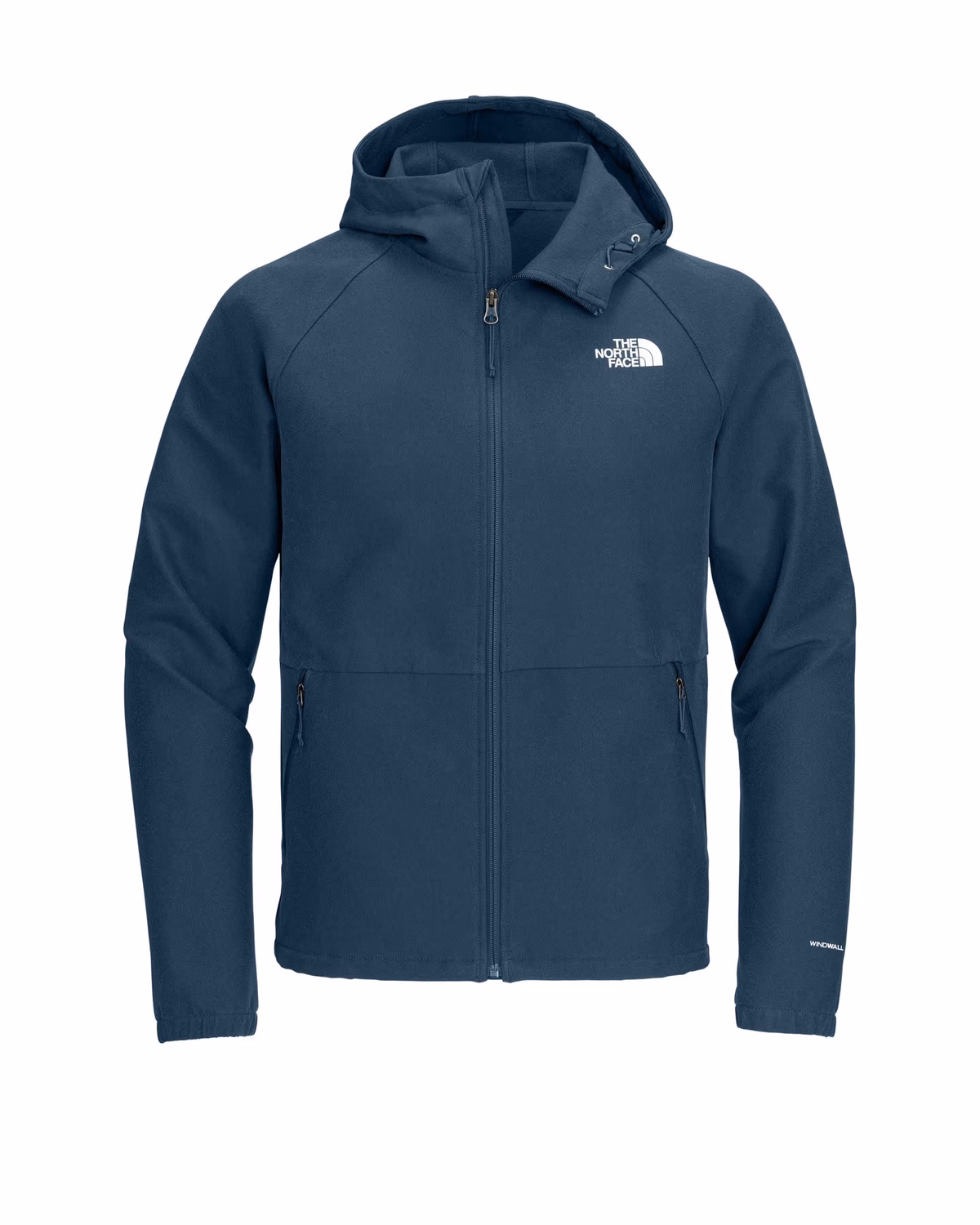 Custom The North Face Barr Lake Hooded Soft Shell Jacket - Shady Blue Dark Heather front