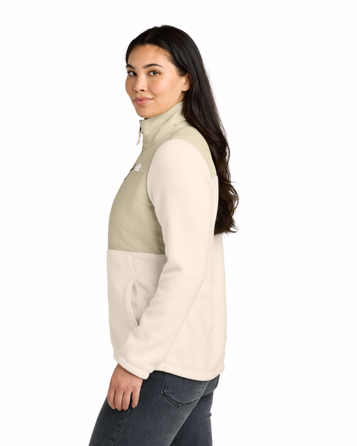 Custom The North Face Women’s Highest Peak Full-Zip Fleece Jacket - Gardenia White/ Gravel side
