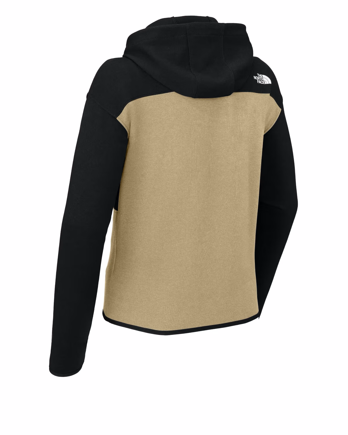Custom The North Face Women's Double-Knit Full-Zip Hoodie - Khaki Stone/ TNF Black back