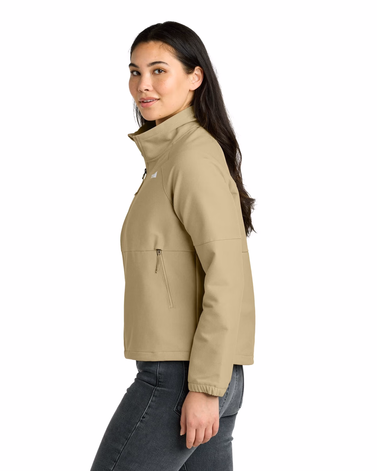 Custom The North Face Women’s Barr Lake Soft Shell Jacket - Khaki Stone Dark Heather side