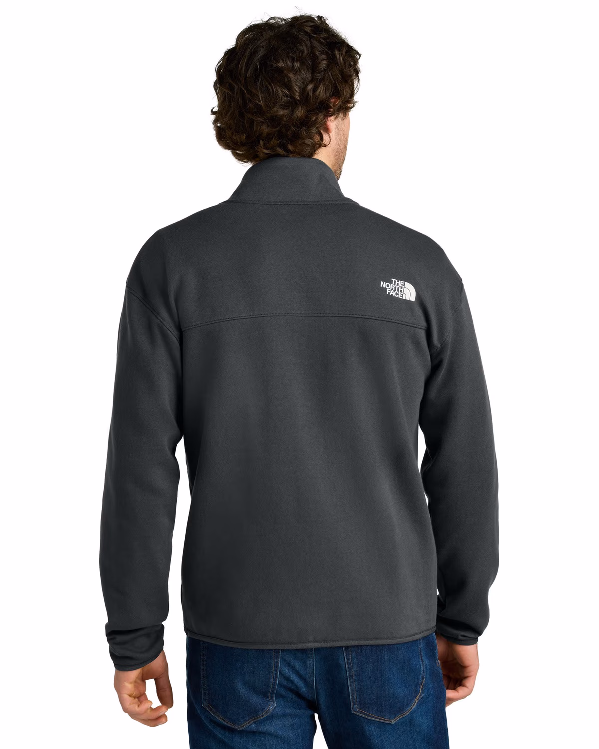 Custom The North Face Double-Knit 1/2-Zip Fleece - Asphalt Grey back 2
