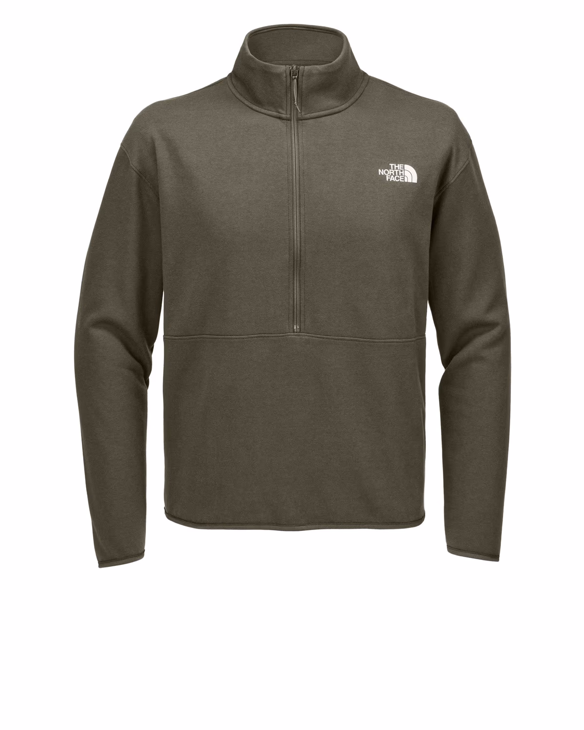 Custom The North Face Double-Knit 1/2-Zip Fleece - New Taupe Green front
