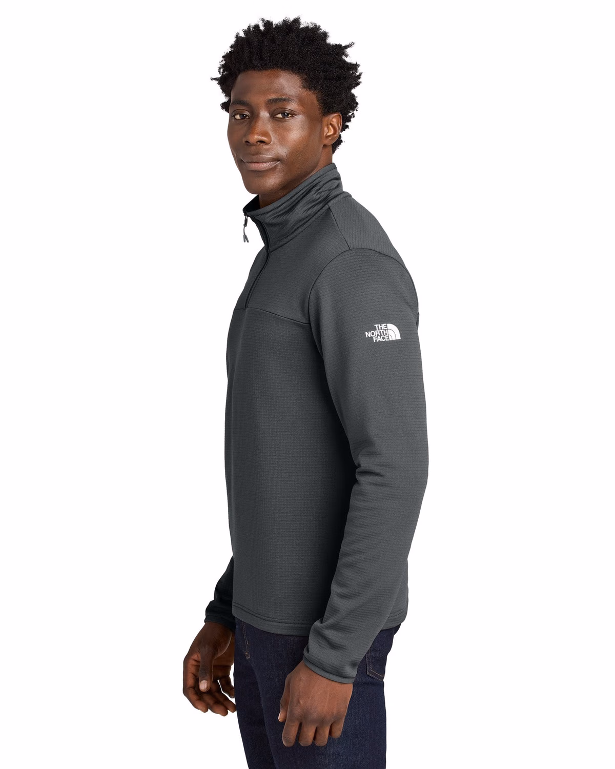 Custom The North Face Aim 1/4-Zip Fleece - Asphalt Grey side