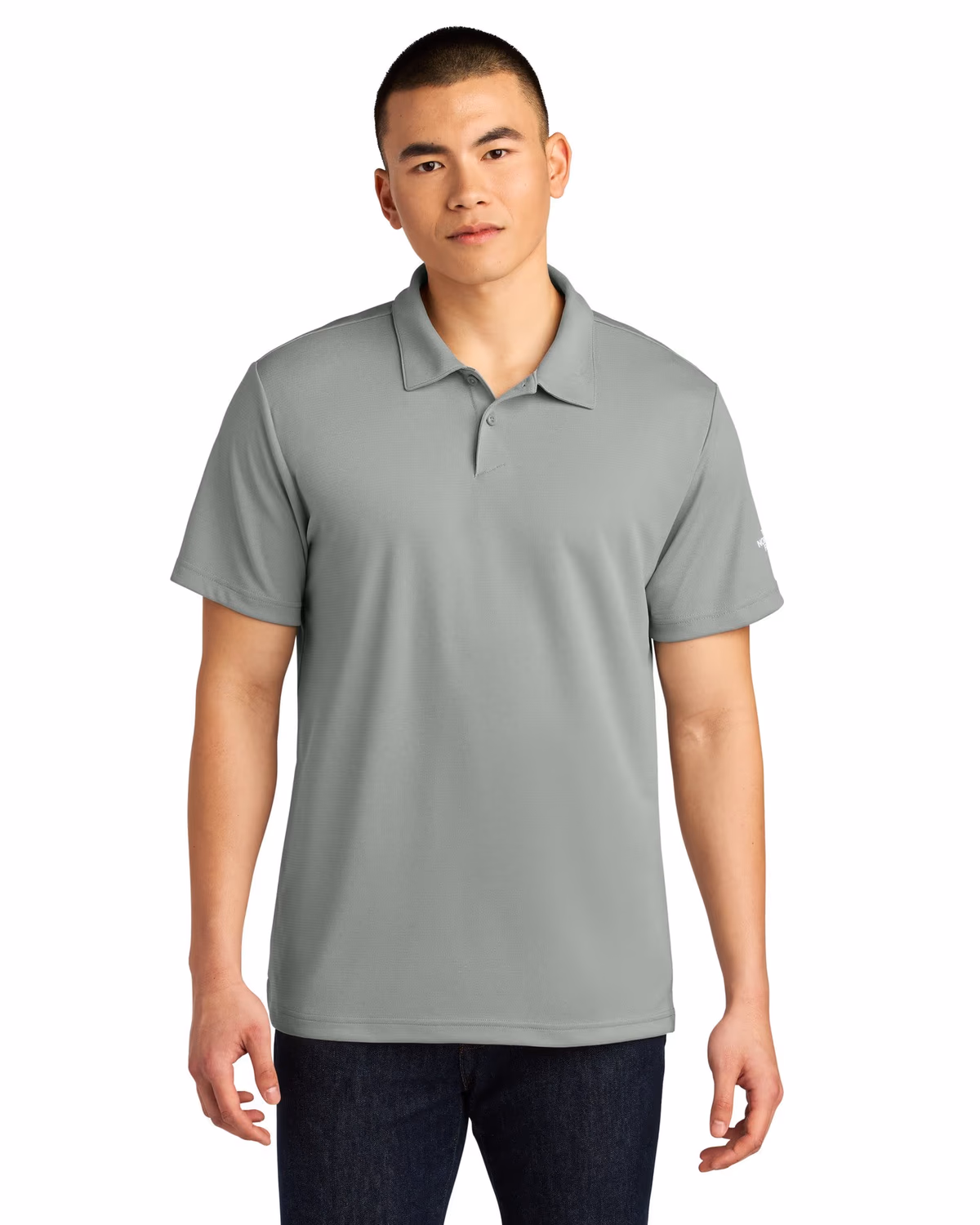 Custom The North Face Ambition Polo - Meld Grey Heather front 2