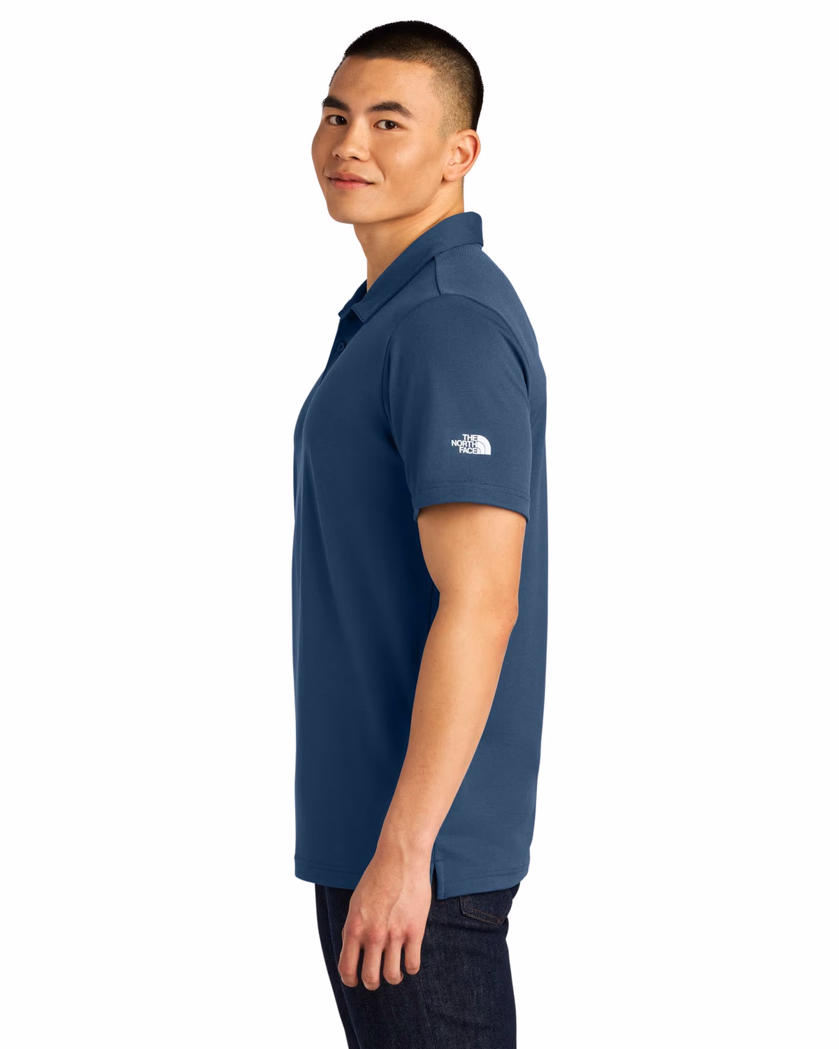 Custom The North Face Ambition Polo - Shady Blue side