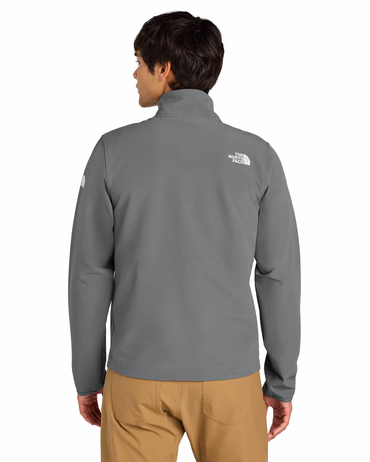 Custom The North Face Edge Stretch Soft Shell Jacket - Smoked Pearl Grey back 2