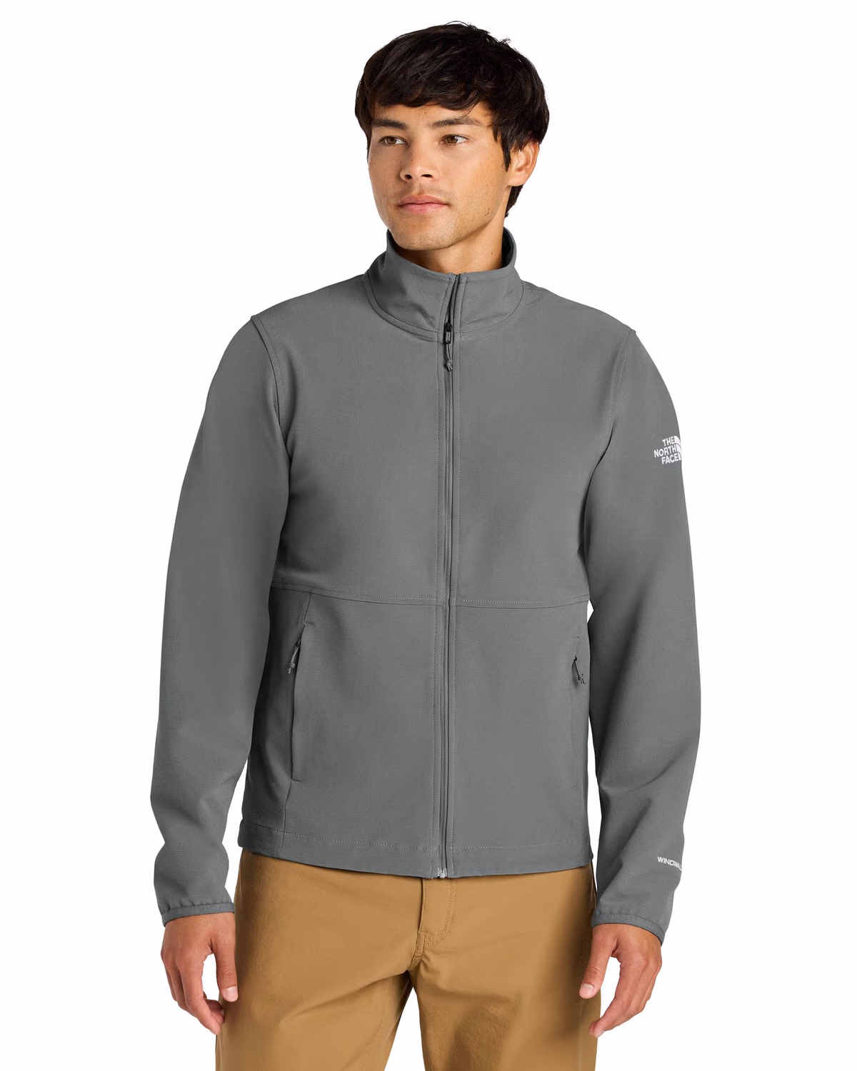 Custom The North Face Edge Stretch Soft Shell Jacket - Smoked Pearl Grey front 2