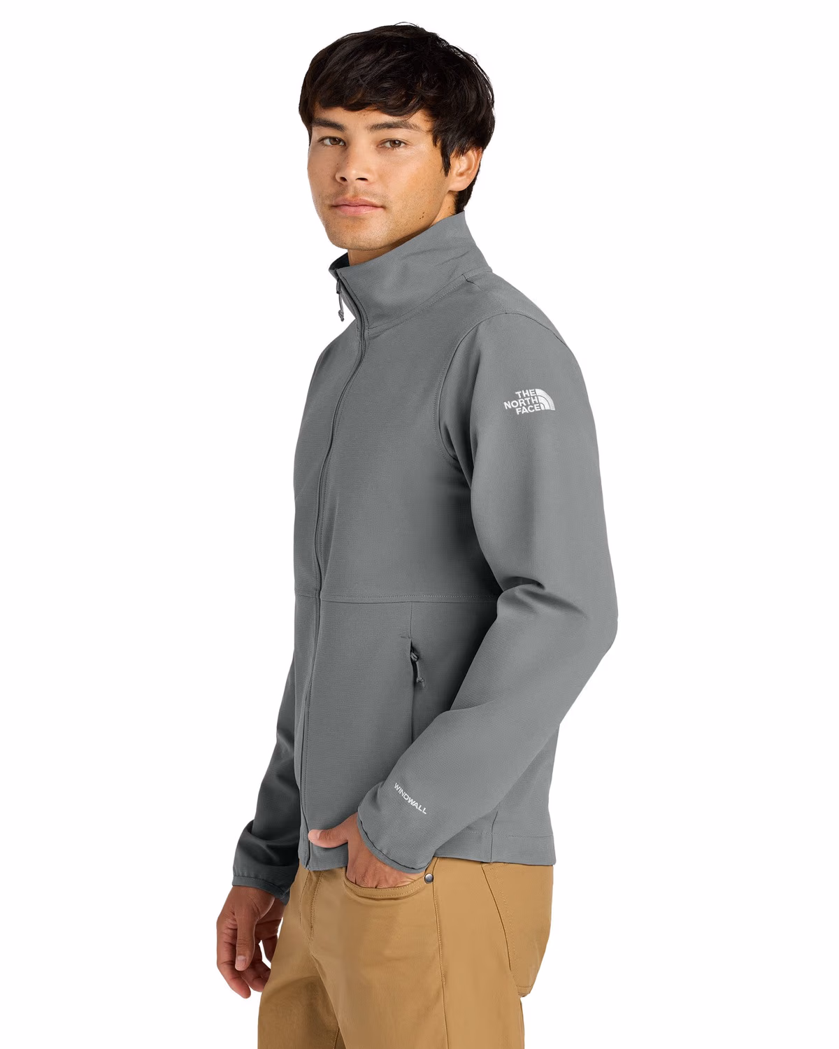 Custom The North Face Edge Stretch Soft Shell Jacket - Smoked Pearl Grey side