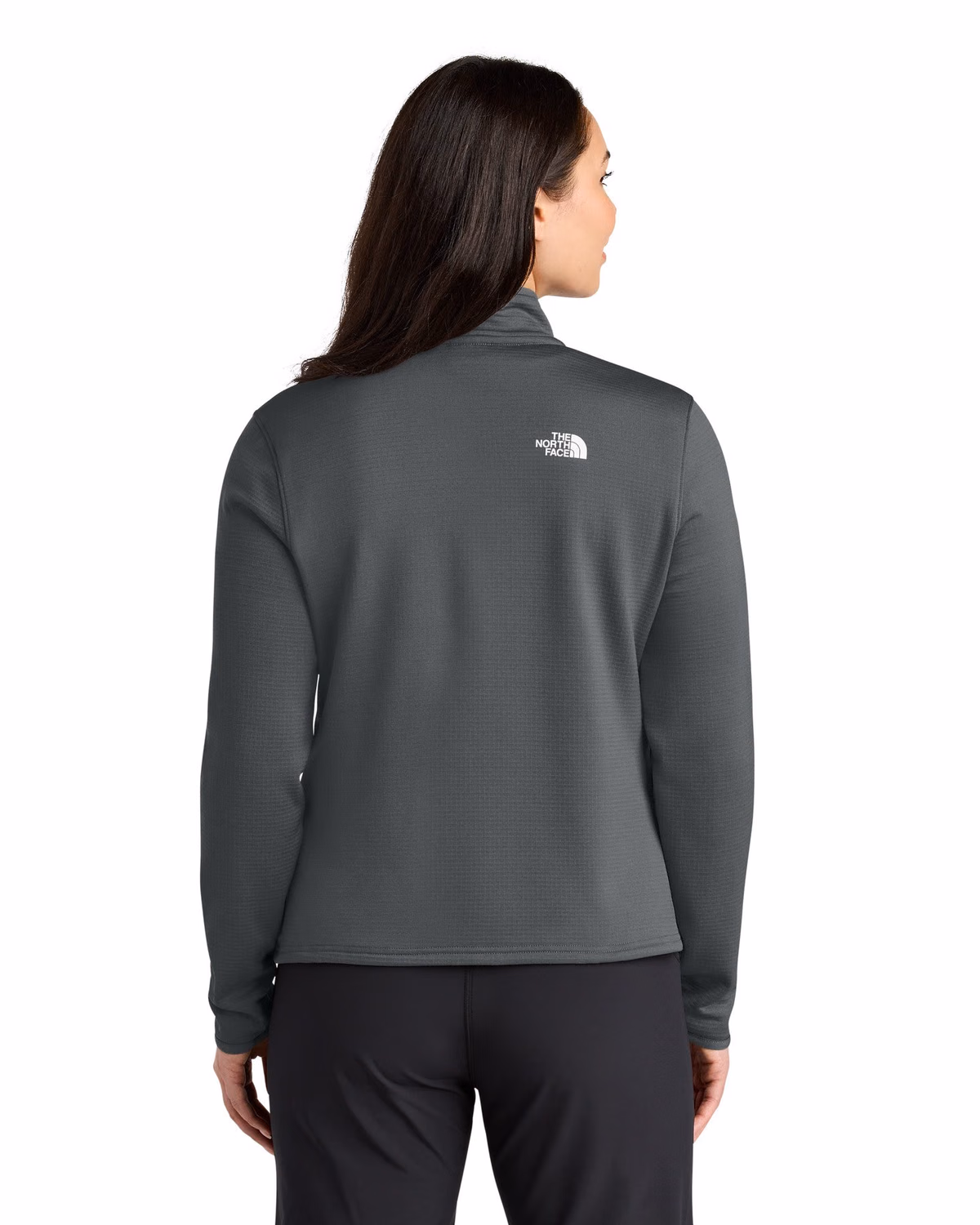 Custom The North Face Women’s Aim 1/4-Zip Fleece - Asphalt Grey back 2